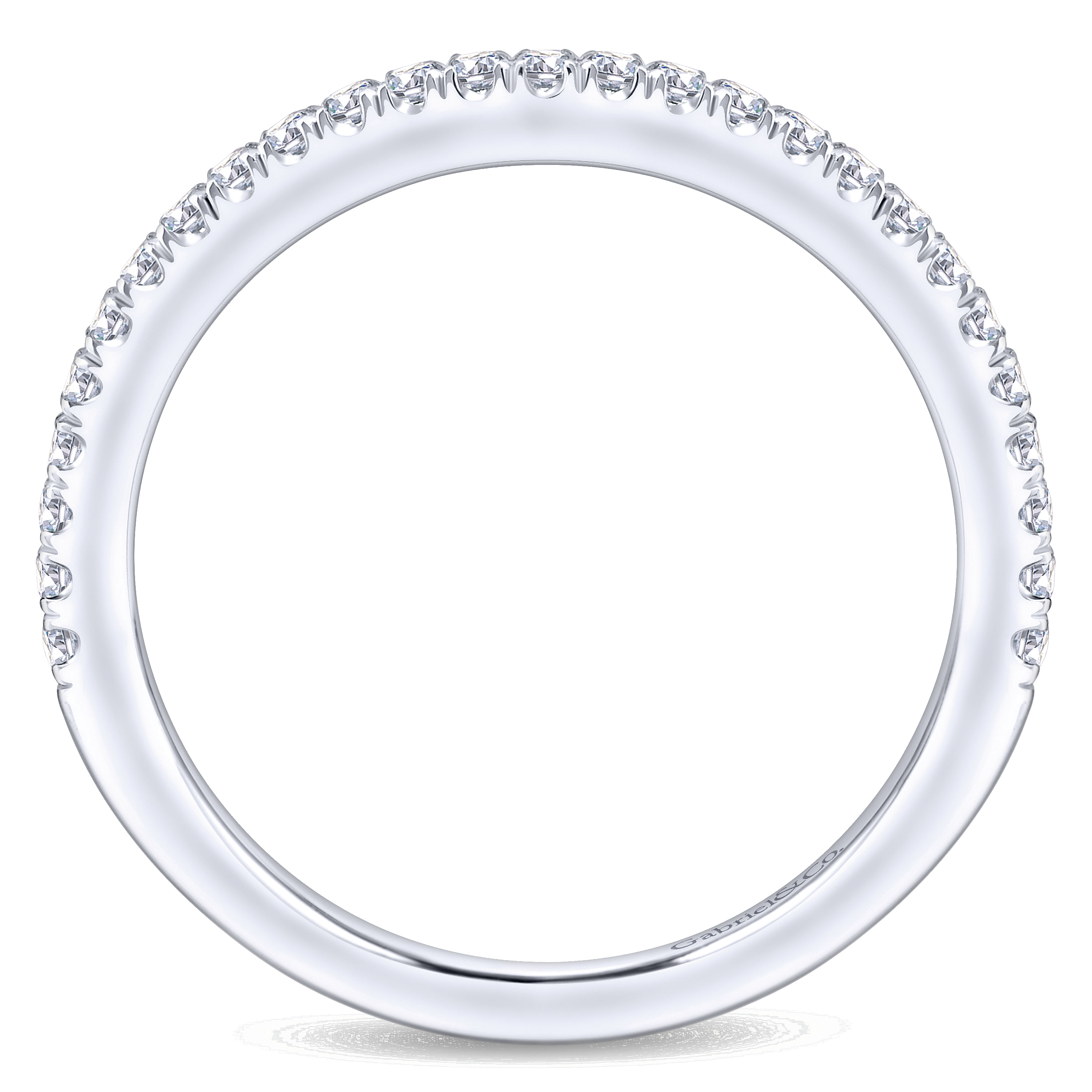14k White Gold Diamond Curved Wedding Band angle 2 14k White Gold Diamond Curved Wedding Band angle 2
