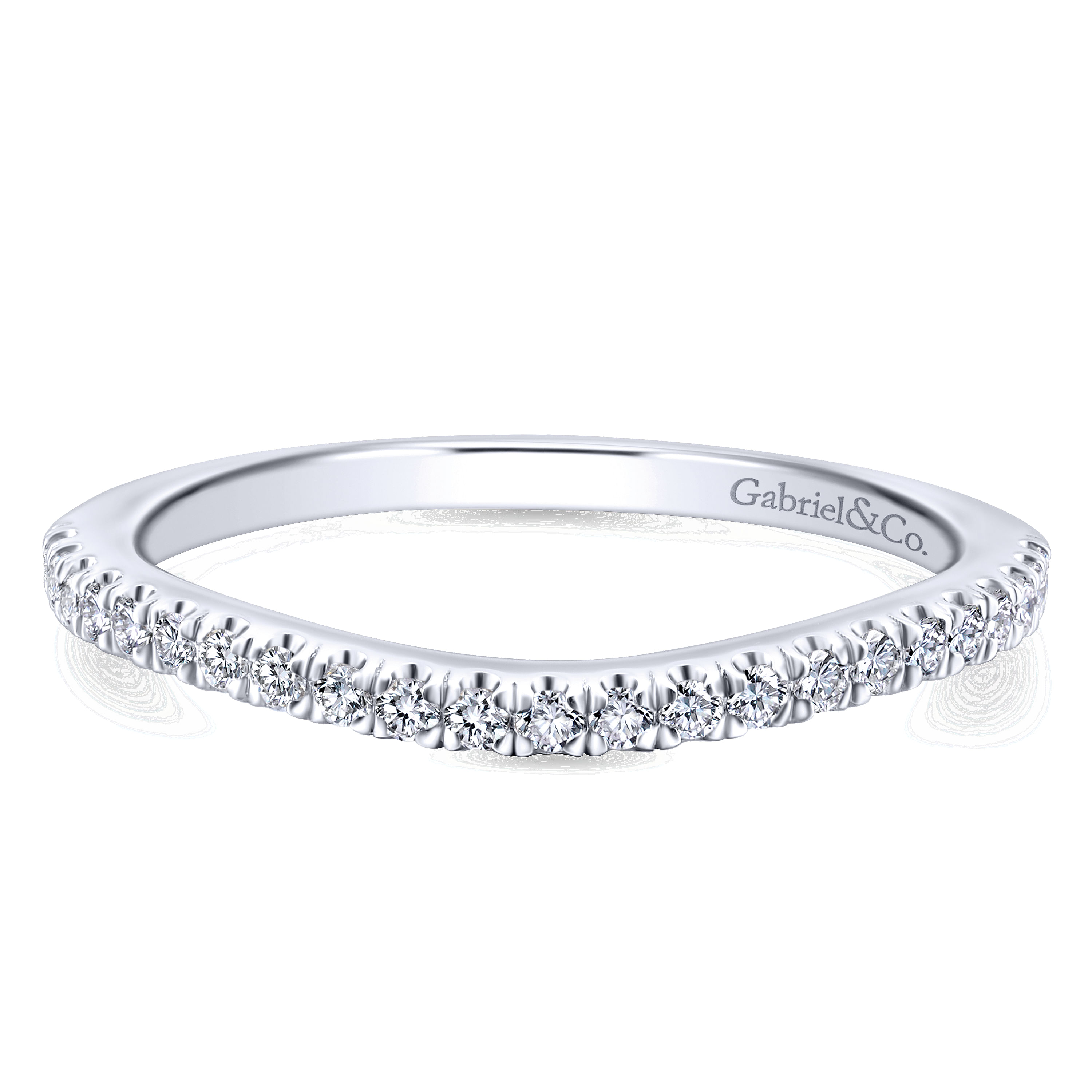 14k White Gold Diamond Curved 14k White Gold Diamond Curved