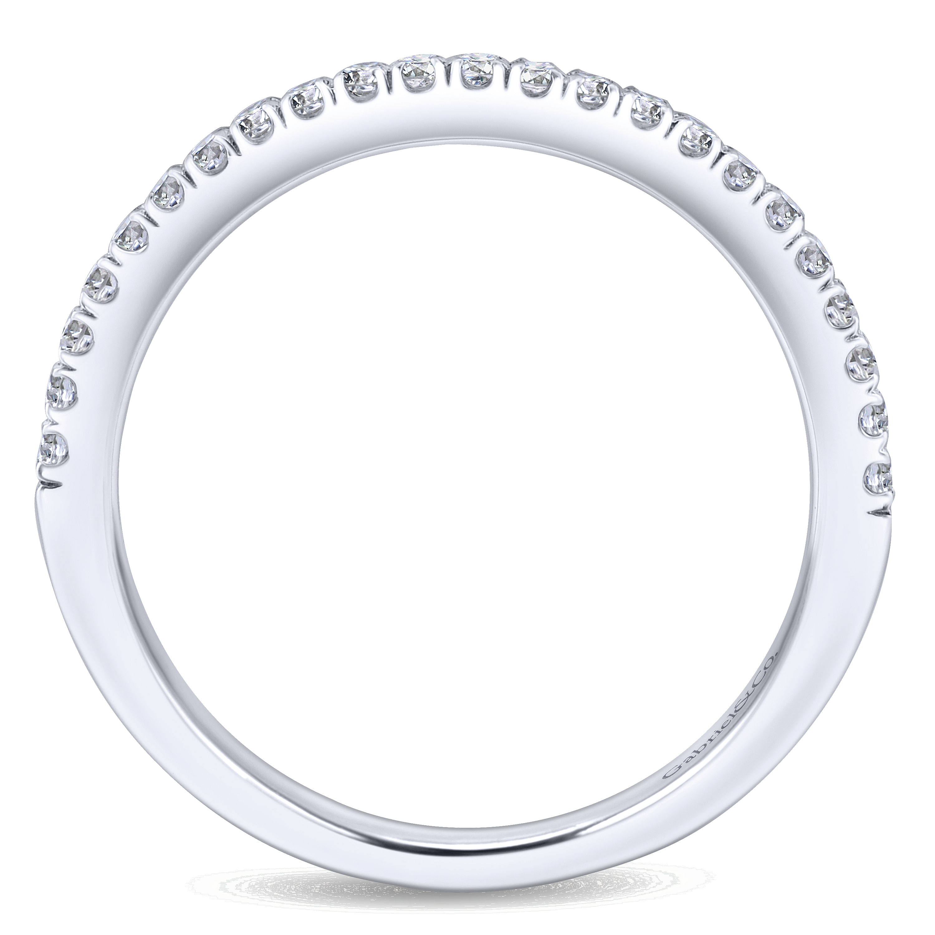 14k White Gold Diamond Curved Wedding Band angle 2 14k White Gold Diamond Curved Wedding Band angle 2
