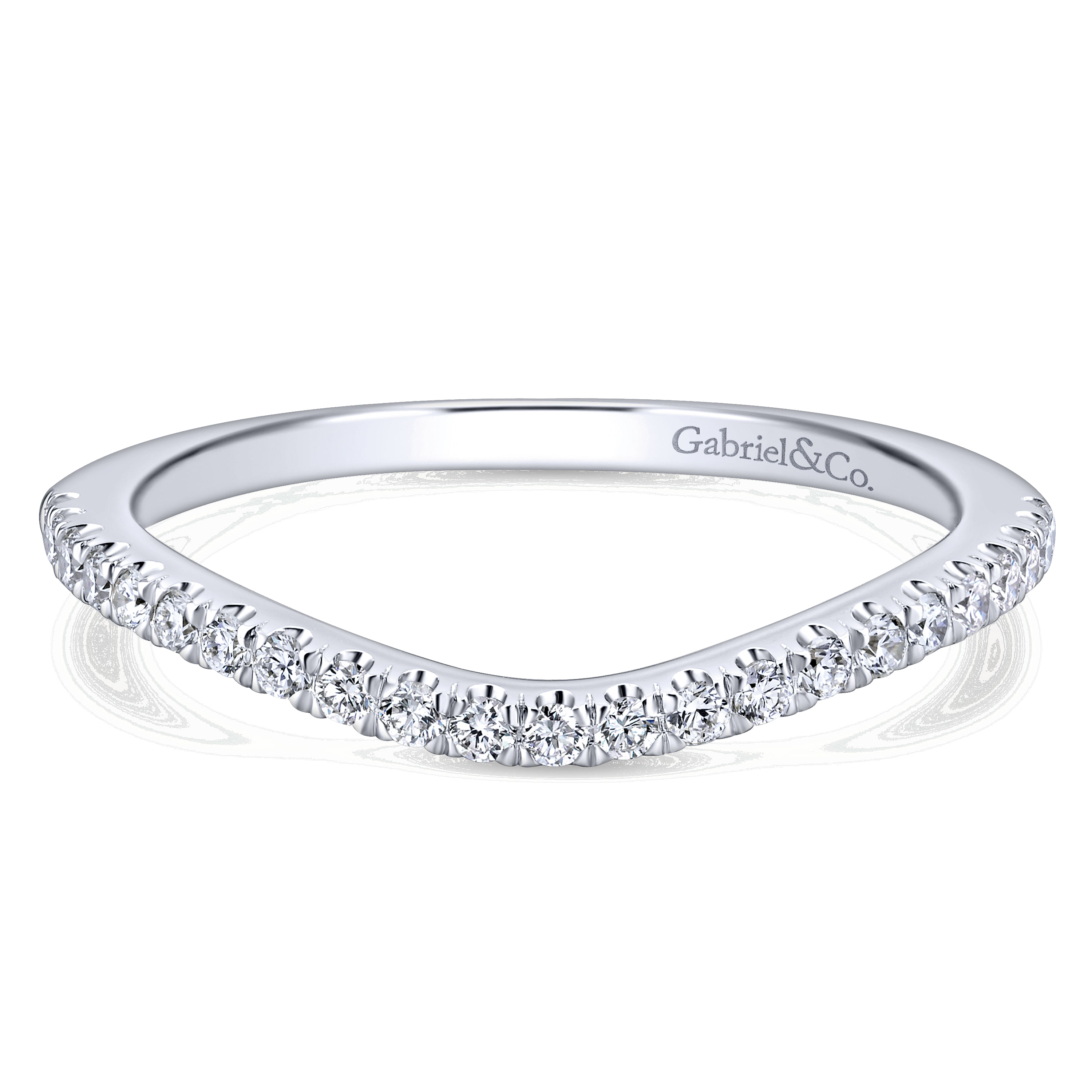 14k White Gold Diamond Curved 14k White Gold Diamond Curved
