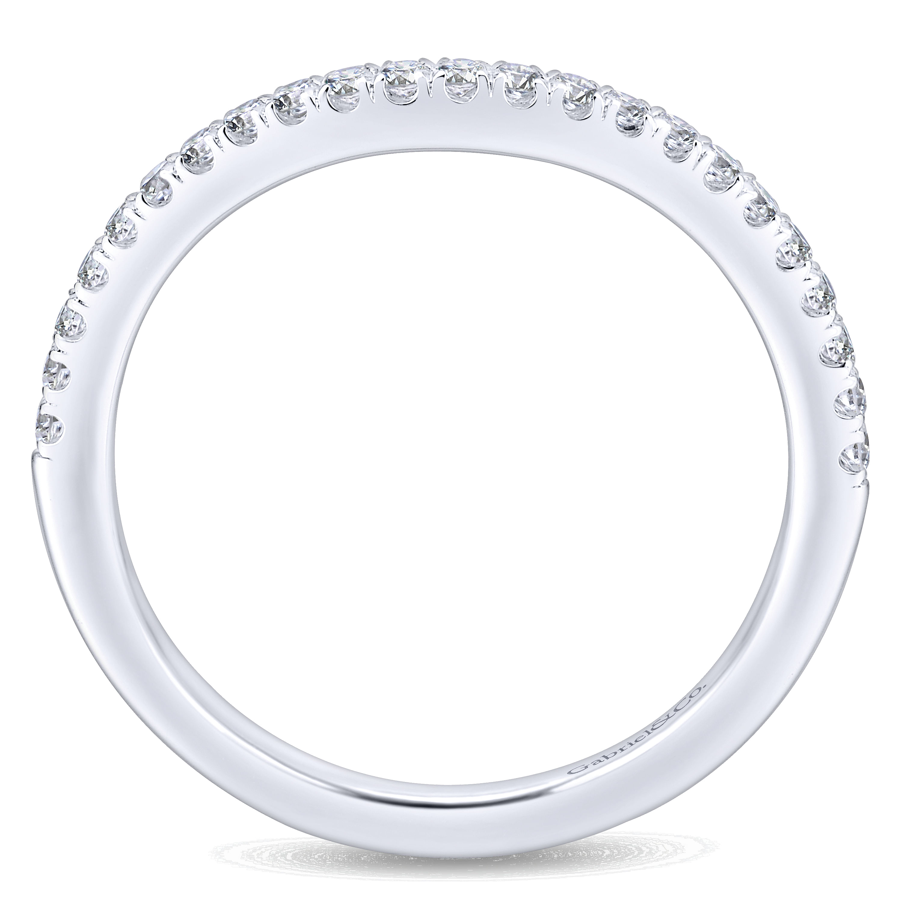 14k White Gold Diamond Curved Wedding Band angle 2 14k White Gold Diamond Curved Wedding Band angle 2