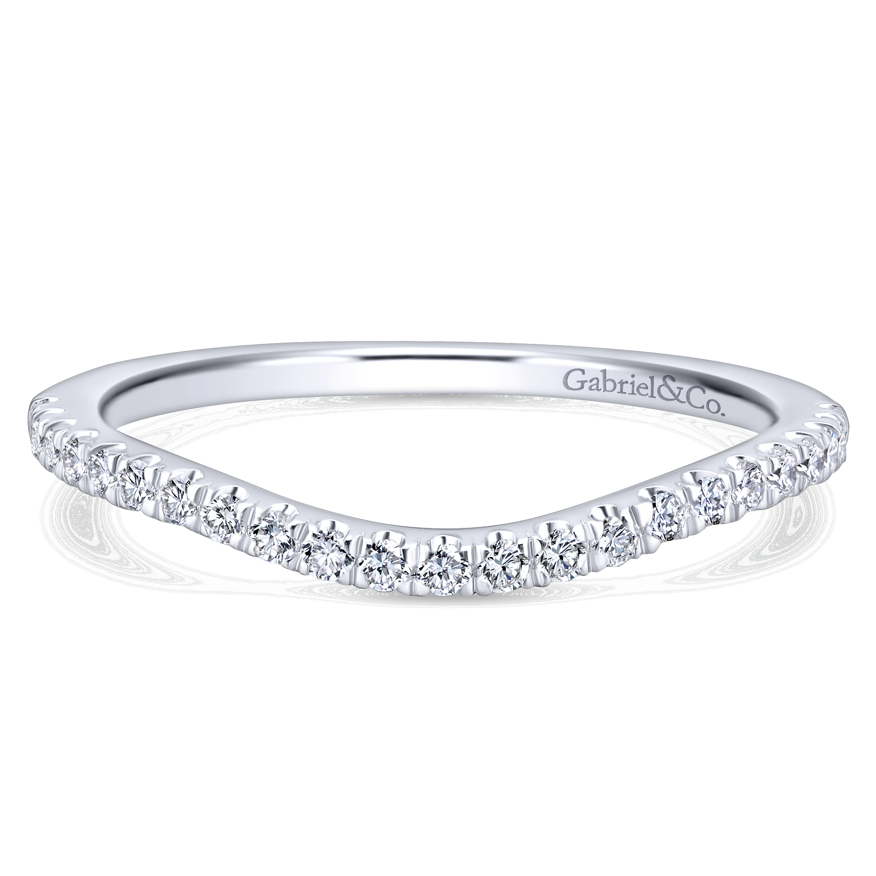 14k White Gold Diamond Curved 14k White Gold Diamond Curved