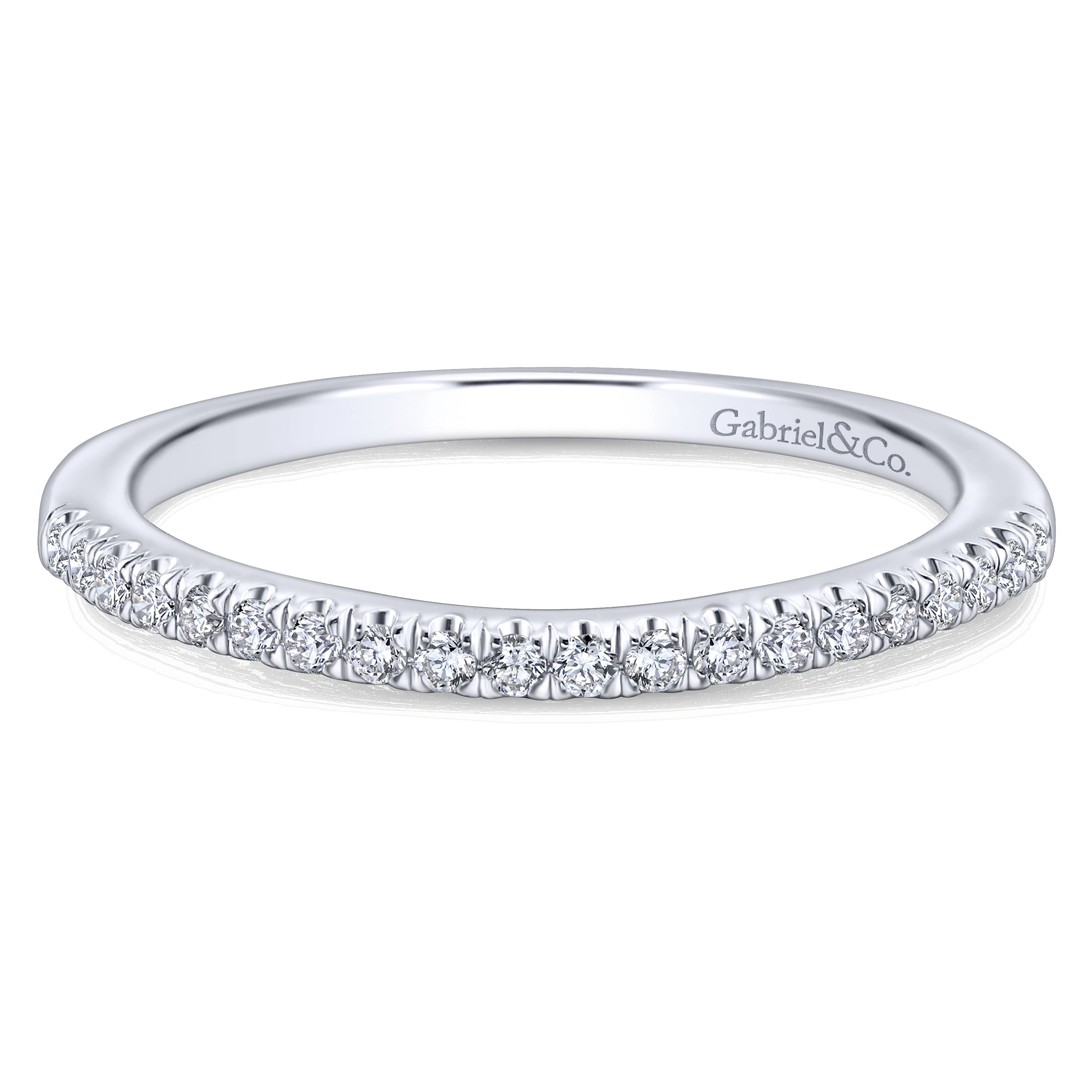 14k White Gold Diamond Curved 14k White Gold Diamond Curved