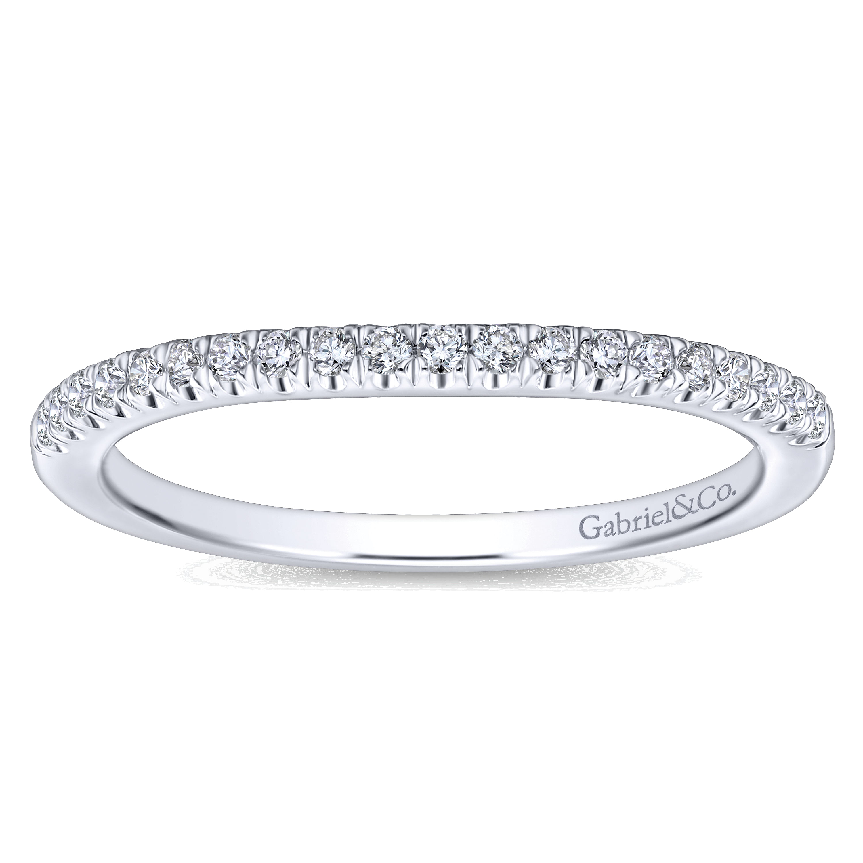 14k White Gold Diamond Curved Wedding Band angle 5 14k White Gold Diamond Curved Wedding Band angle 5