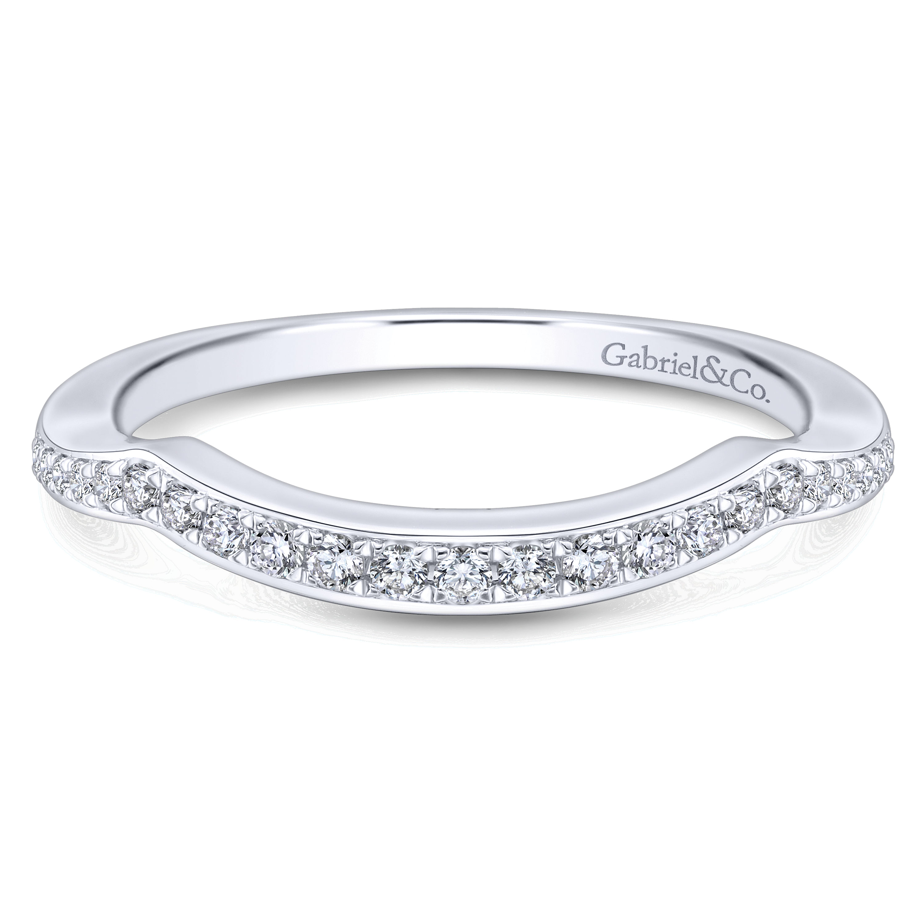 14k White Gold Diamond Curved 14k White Gold Diamond Curved