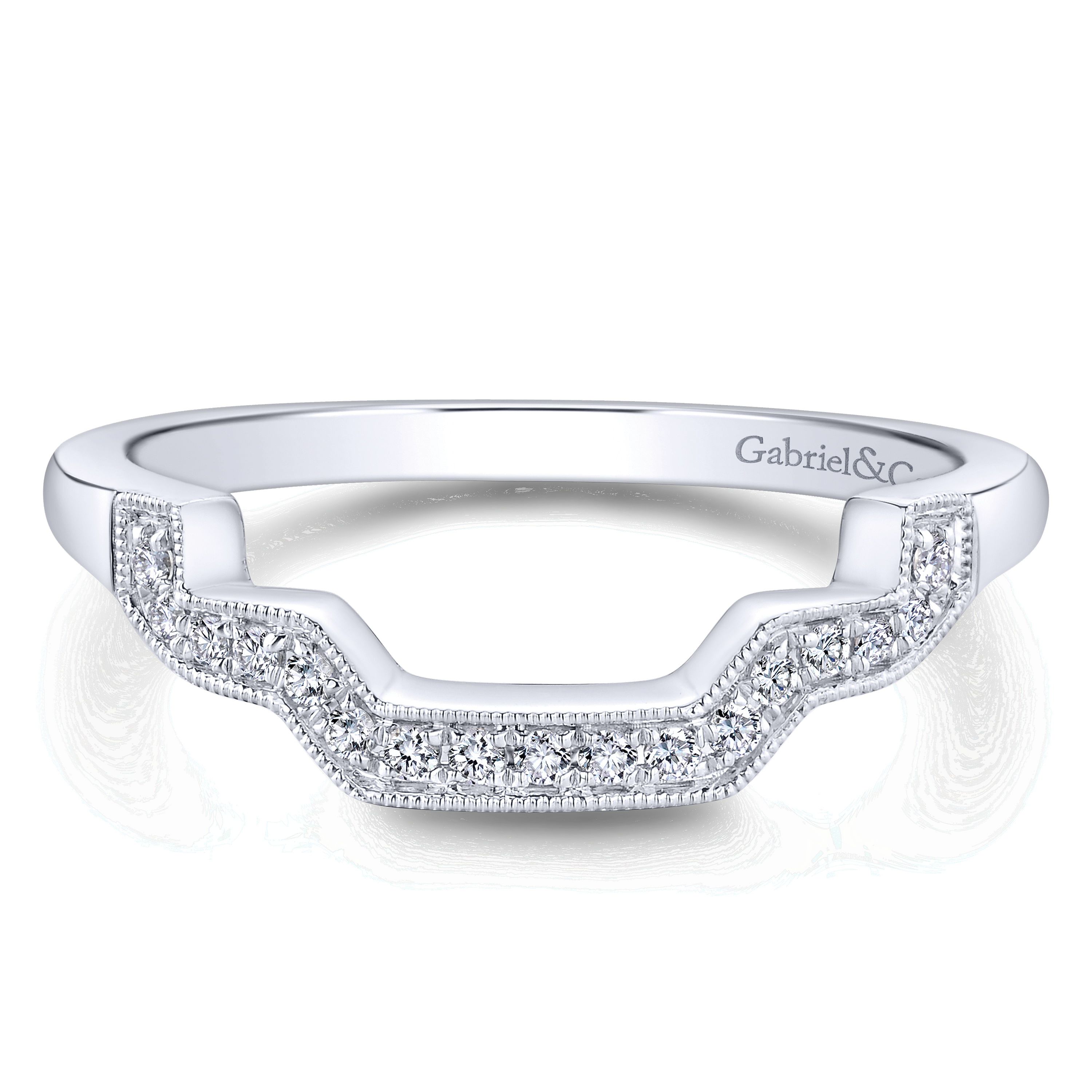 14k White Gold Diamond Curved 14k White Gold Diamond Curved