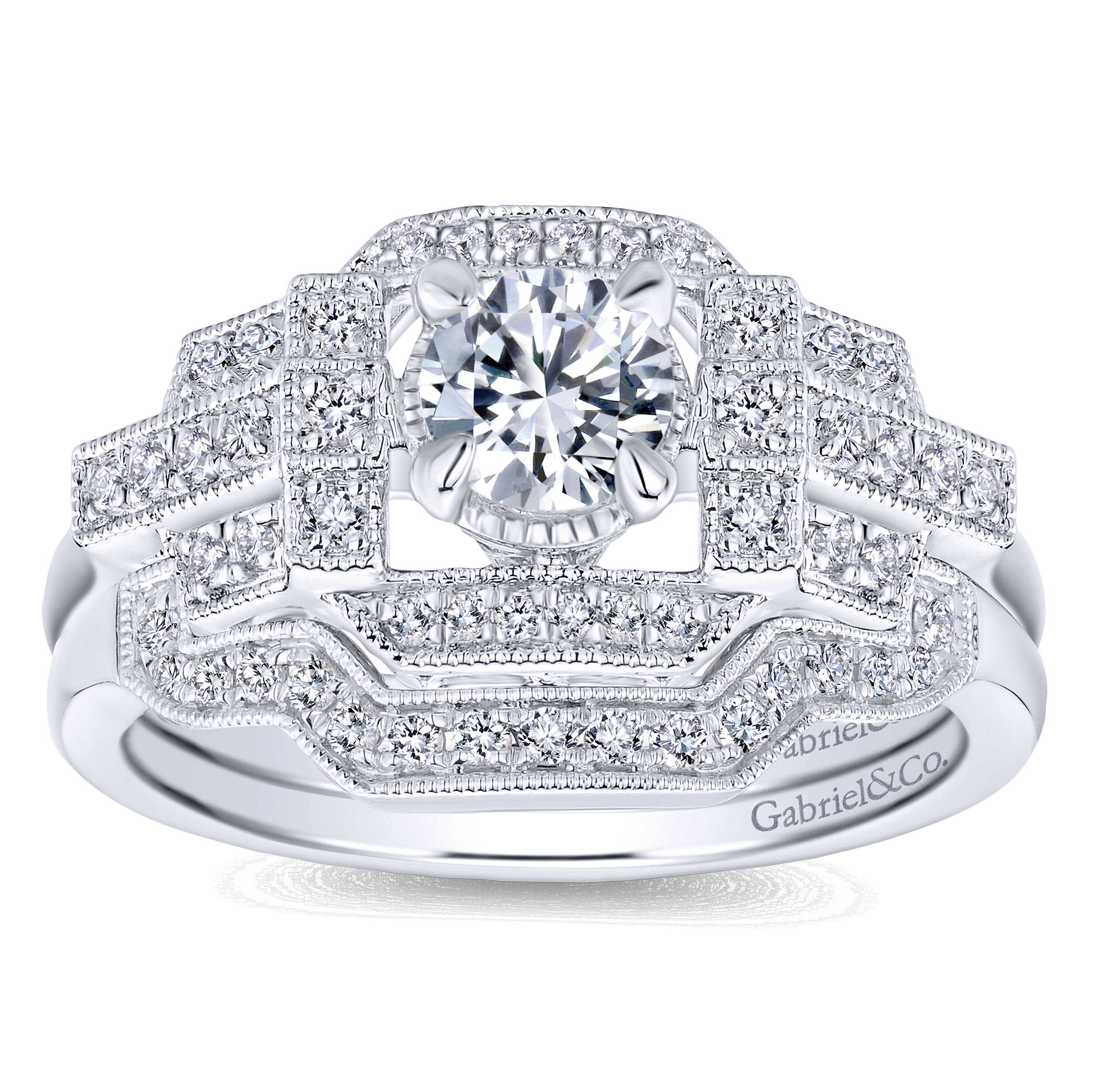 14k White Gold Diamond Curved Wedding Band angle 4 14k White Gold Diamond Curved Wedding Band angle 4