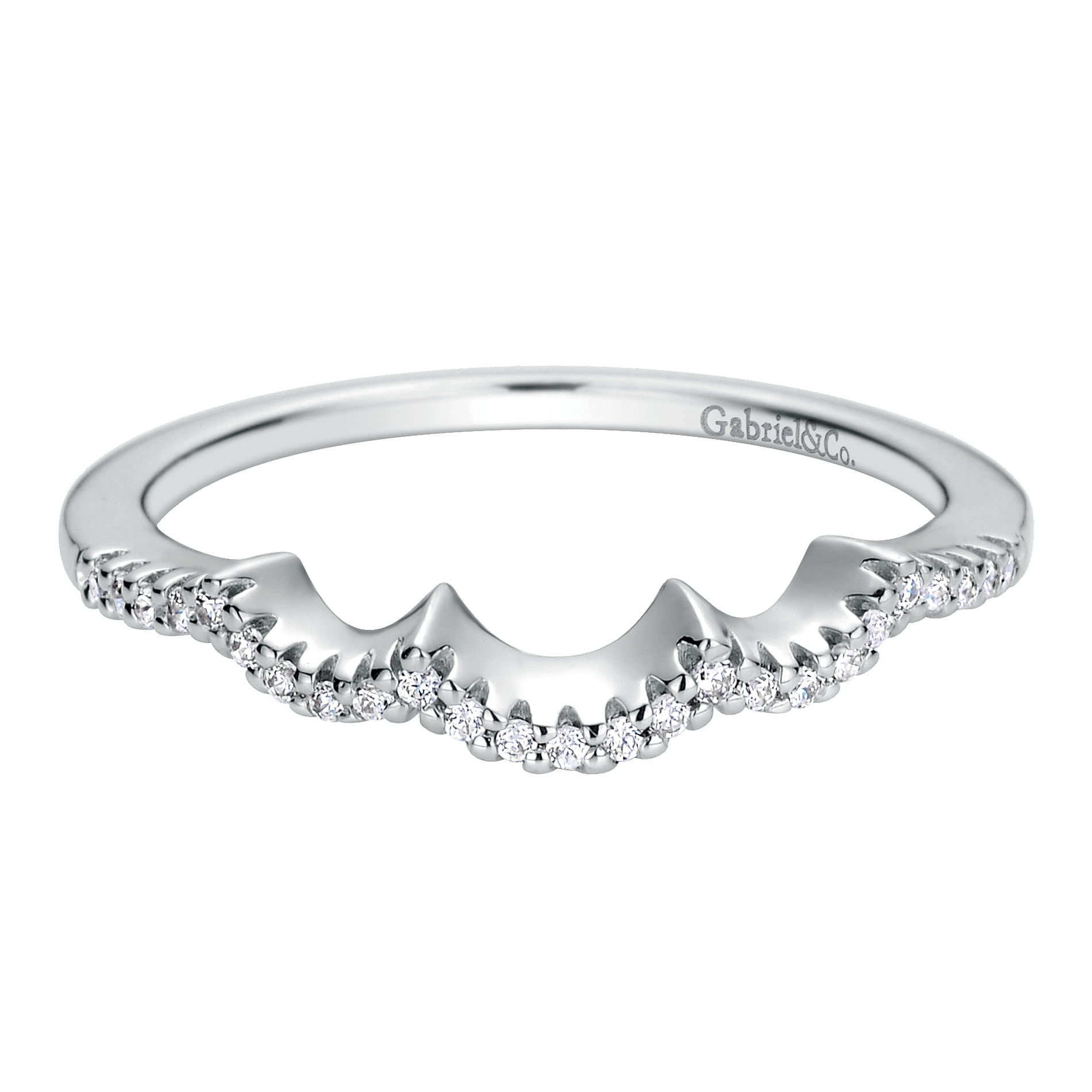 14k White Gold Diamond Curved 14k White Gold Diamond Curved