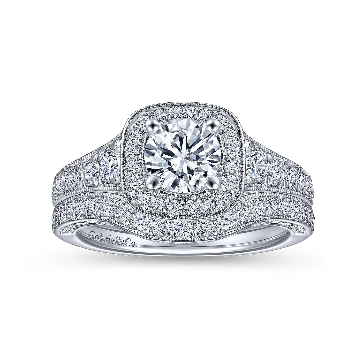 14k White Gold Diamond Curved Wedding Band angle 4 14k White Gold Diamond Curved Wedding Band angle 4