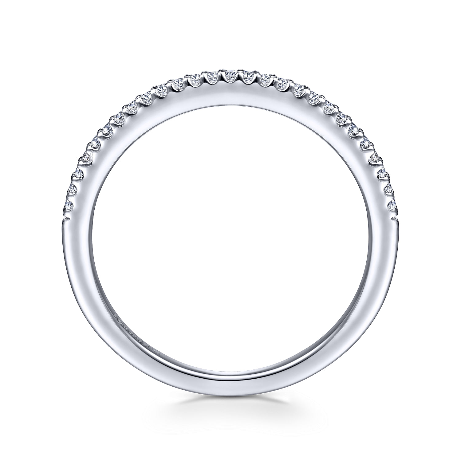 14k White Gold Diamond Curved Wedding Band angle 2 14k White Gold Diamond Curved Wedding Band angle 2