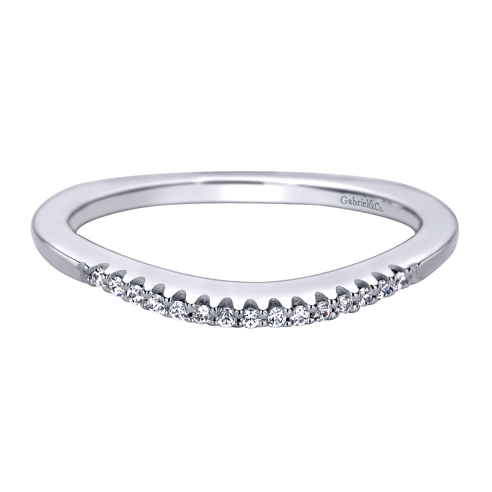 14k White Gold Diamond Curved 14k White Gold Diamond Curved