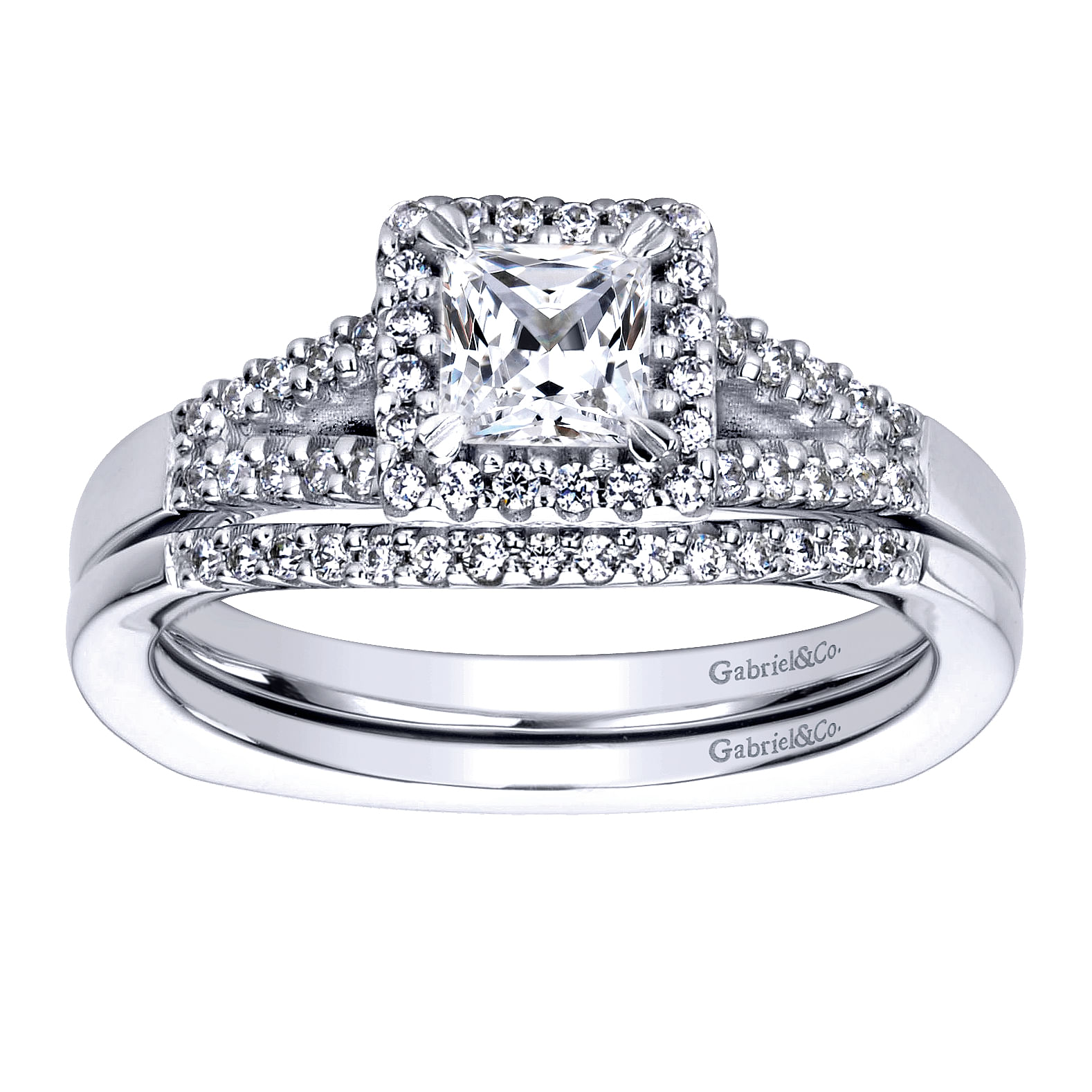 14k White Gold Diamond Curved Wedding Band angle 4 14k White Gold Diamond Curved Wedding Band angle 4