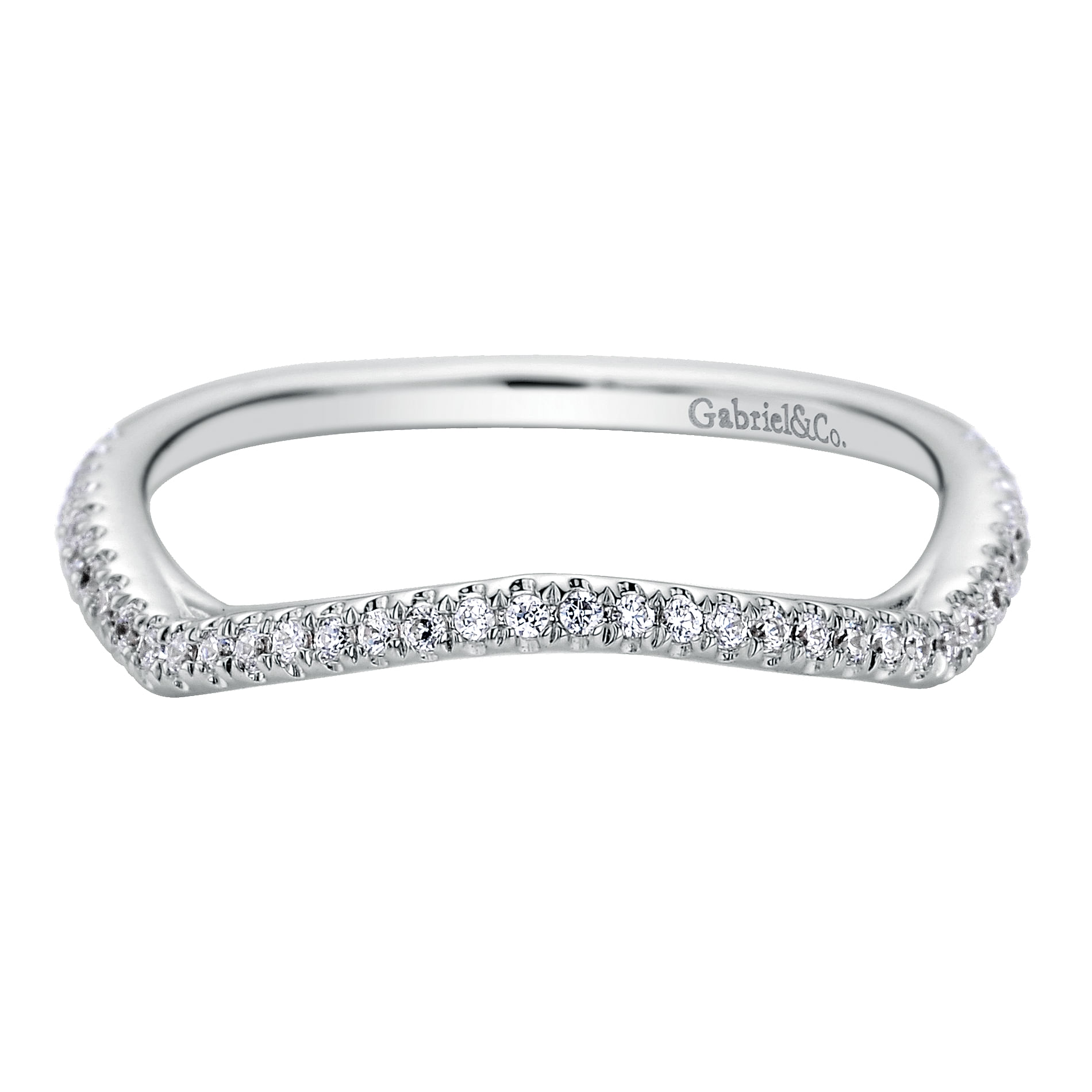 14k White Gold Diamond Curved 14k White Gold Diamond Curved