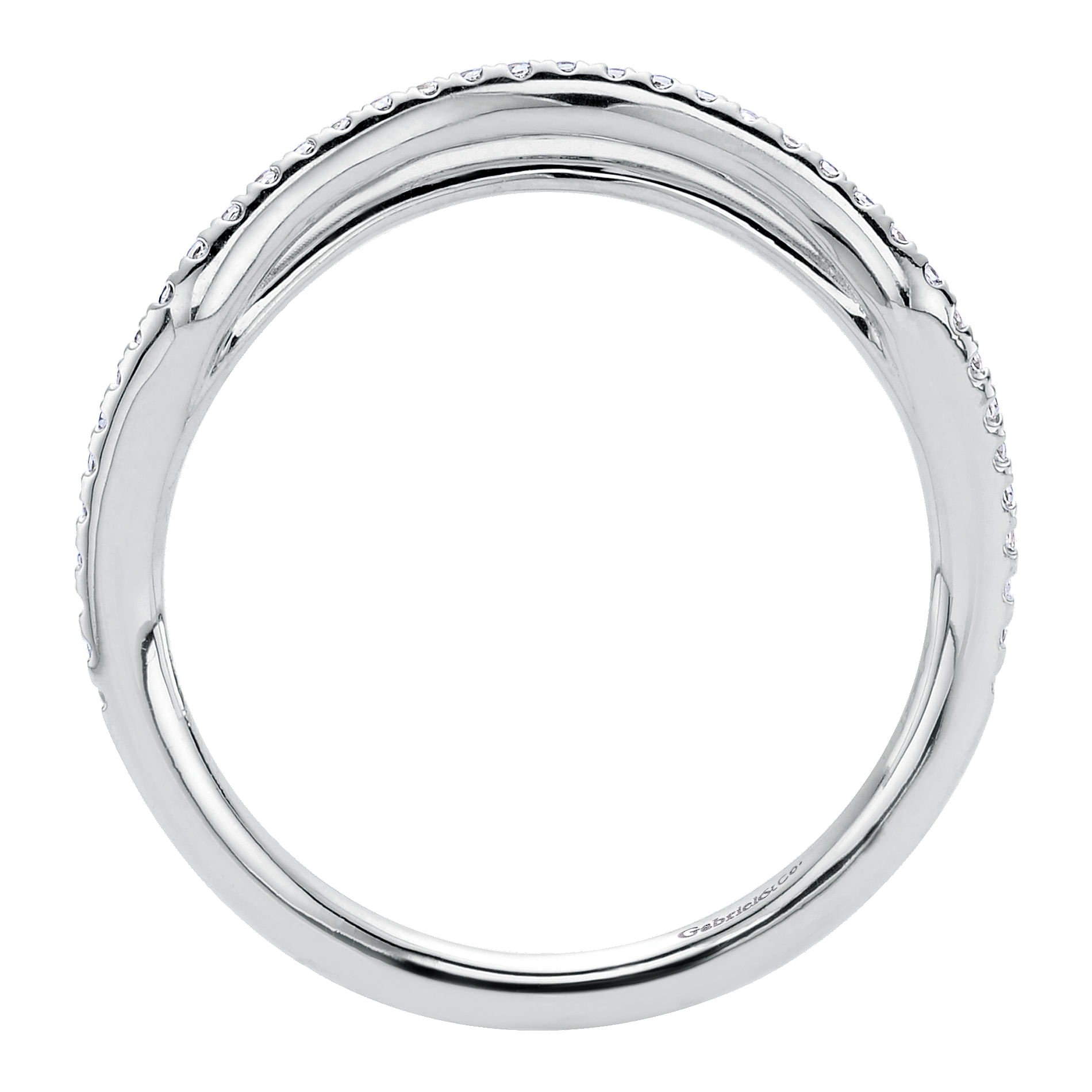 14k White Gold Diamond Curved Wedding Band angle 2 14k White Gold Diamond Curved Wedding Band angle 2