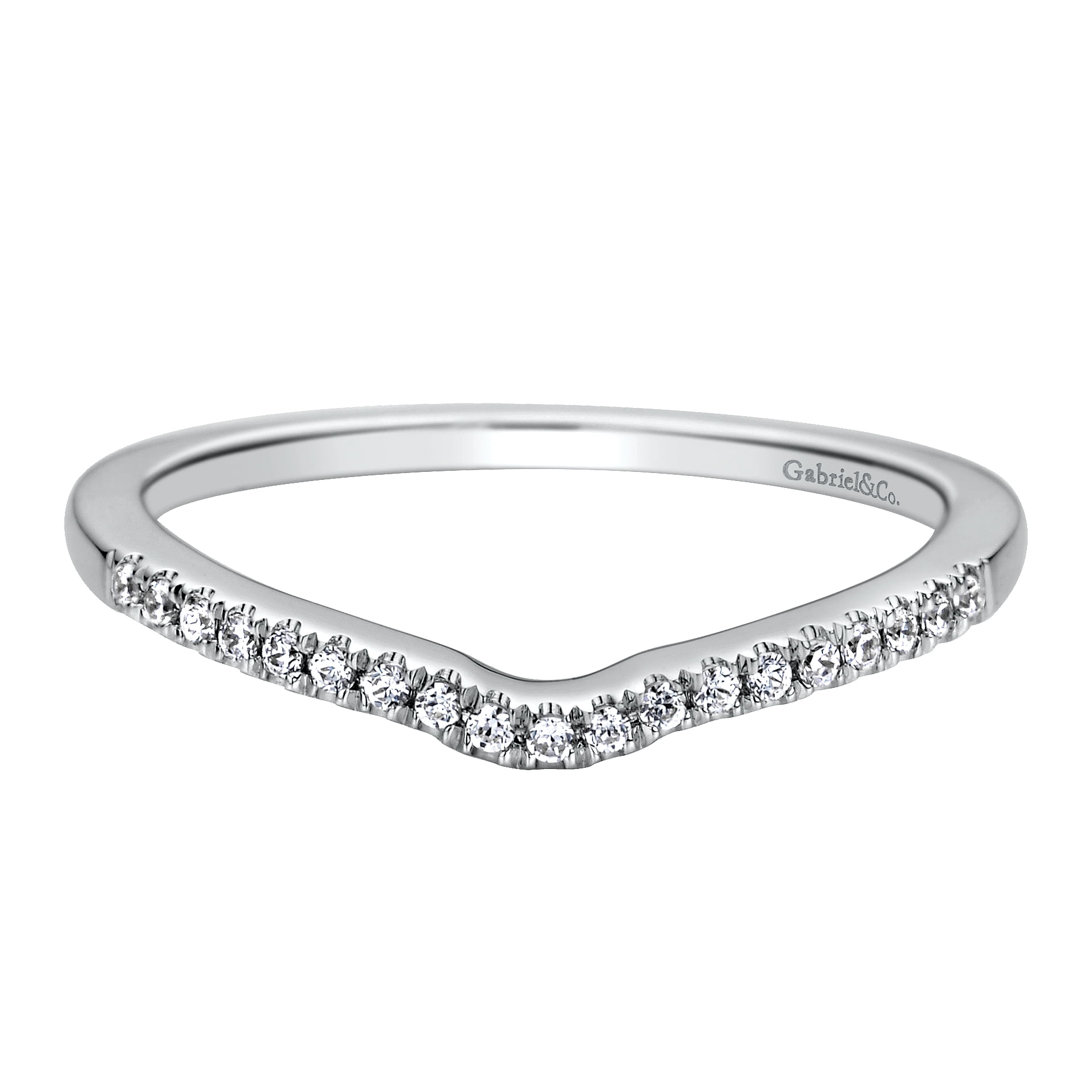 14k White Gold Diamond Curved 14k White Gold Diamond Curved