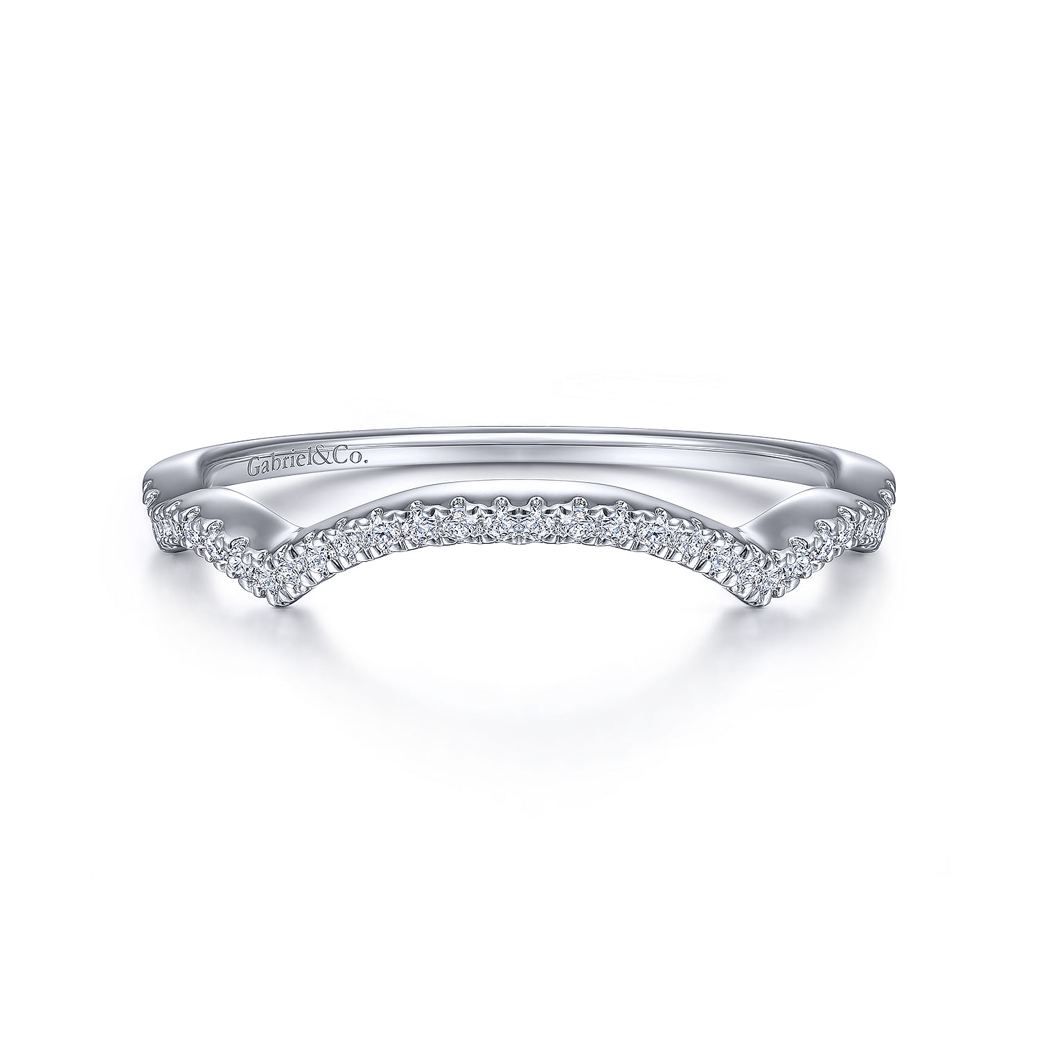 14k White Gold Diamond Curved 14k White Gold Diamond Curved
