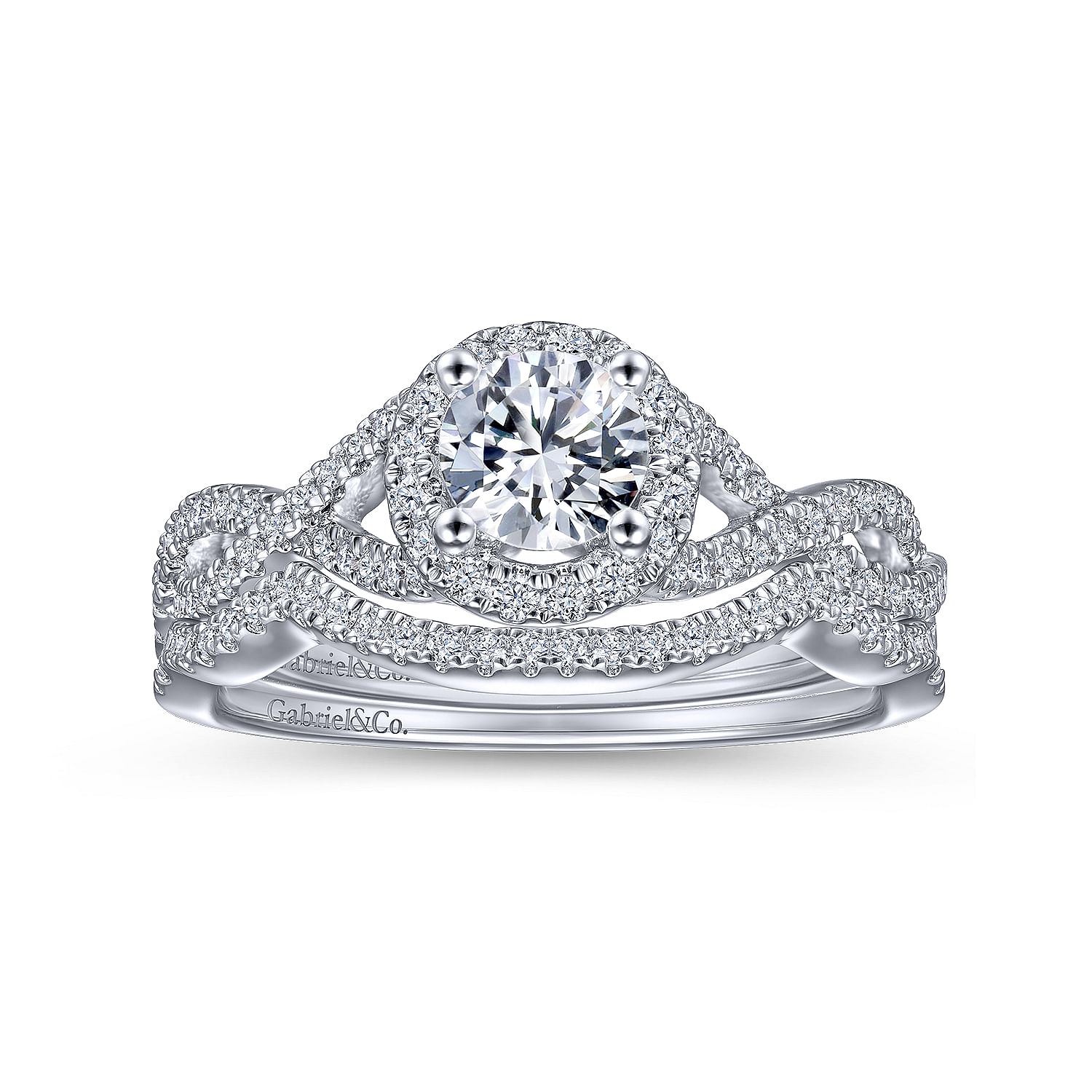 14k White Gold Diamond Curved Wedding Band angle 4 14k White Gold Diamond Curved Wedding Band angle 4