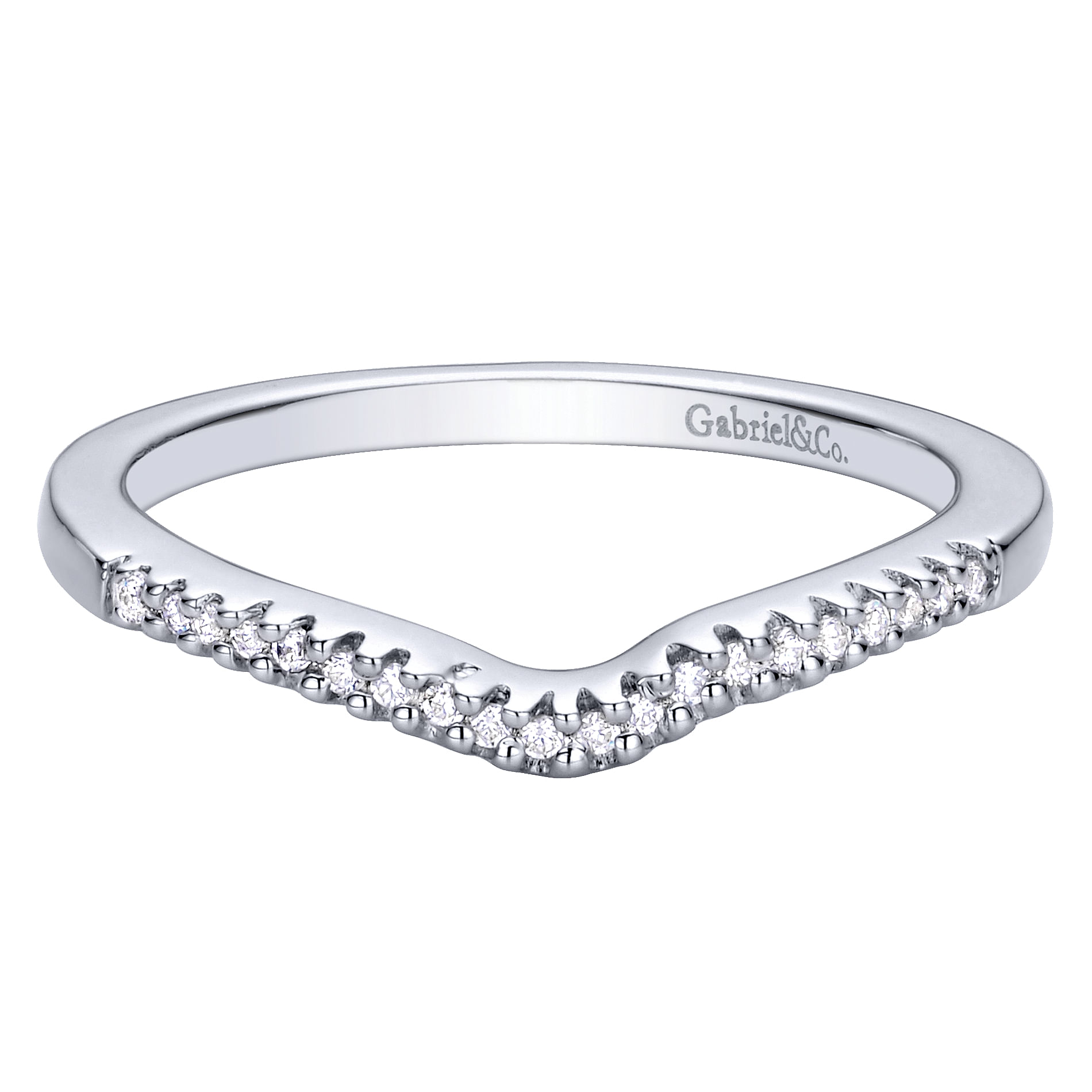 14k White Gold Diamond Curved 14k White Gold Diamond Curved