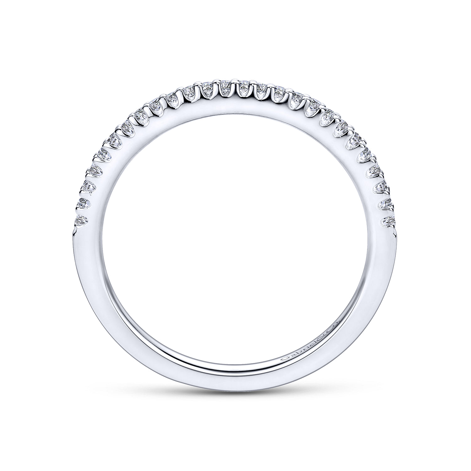 14k White Gold Diamond Curved Wedding Band angle 2 14k White Gold Diamond Curved Wedding Band angle 2