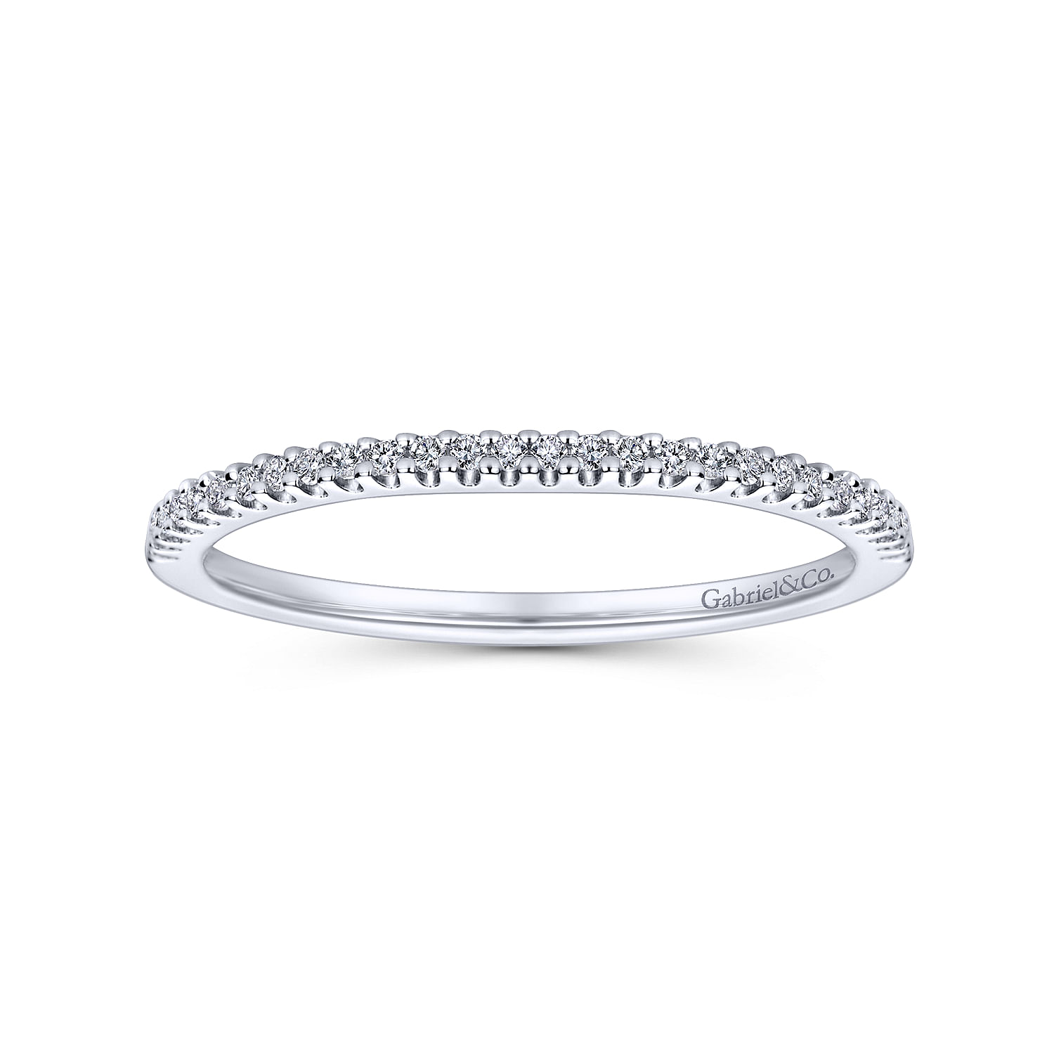 14k White Gold Diamond Curved Wedding Band angle 5 14k White Gold Diamond Curved Wedding Band angle 5
