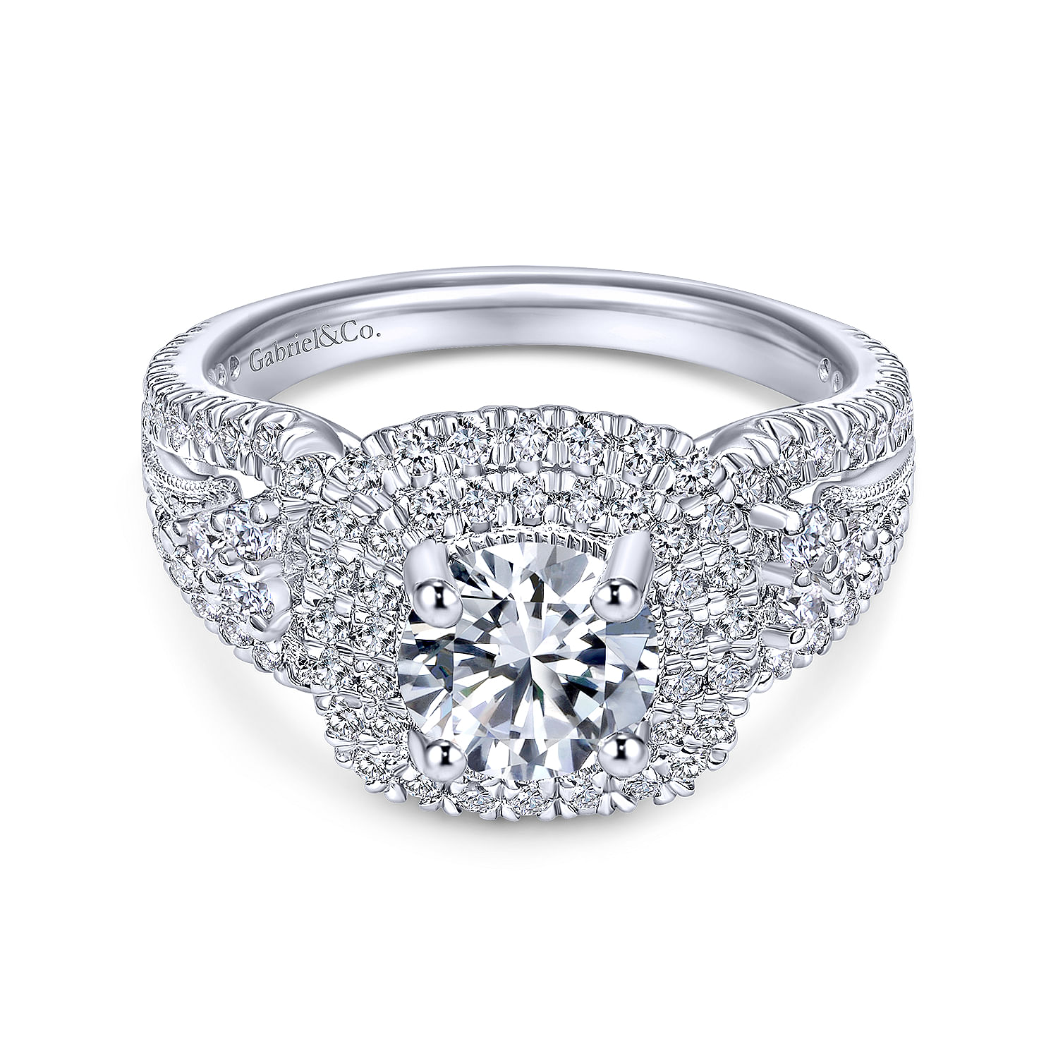14k White Gold Diamond Double Halo 14k White Gold Diamond Double Halo
