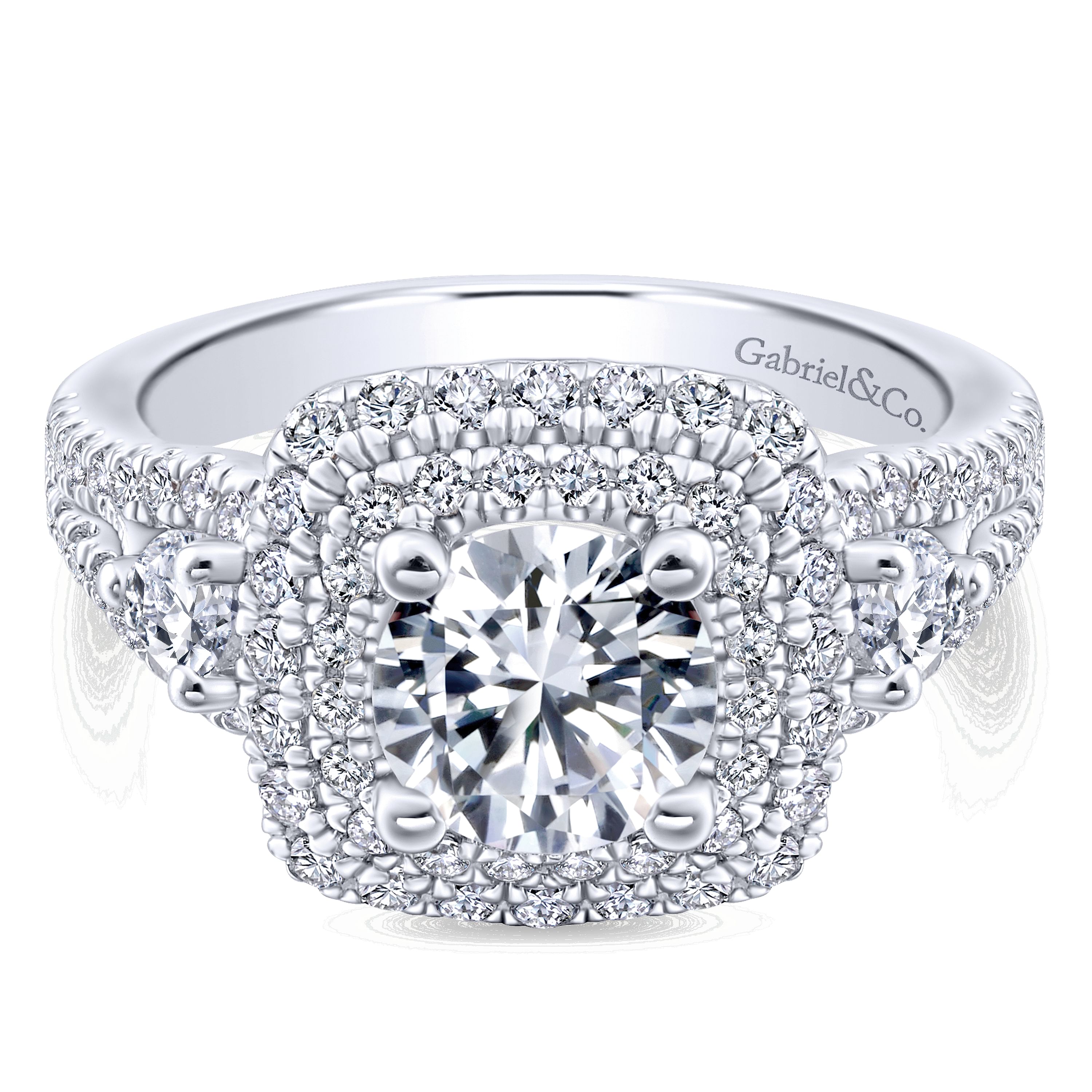14k White Gold Diamond Double Halo 14k White Gold Diamond Double Halo