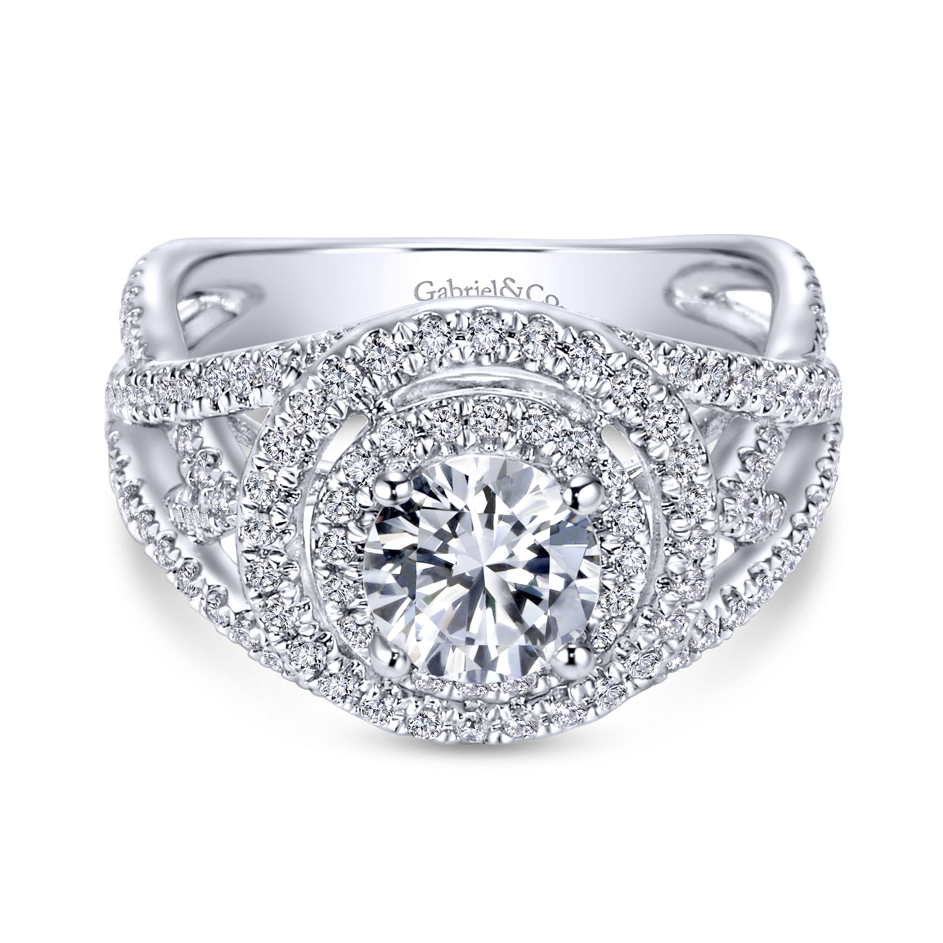 14k White Gold Diamond Double Halo 14k White Gold Diamond Double Halo