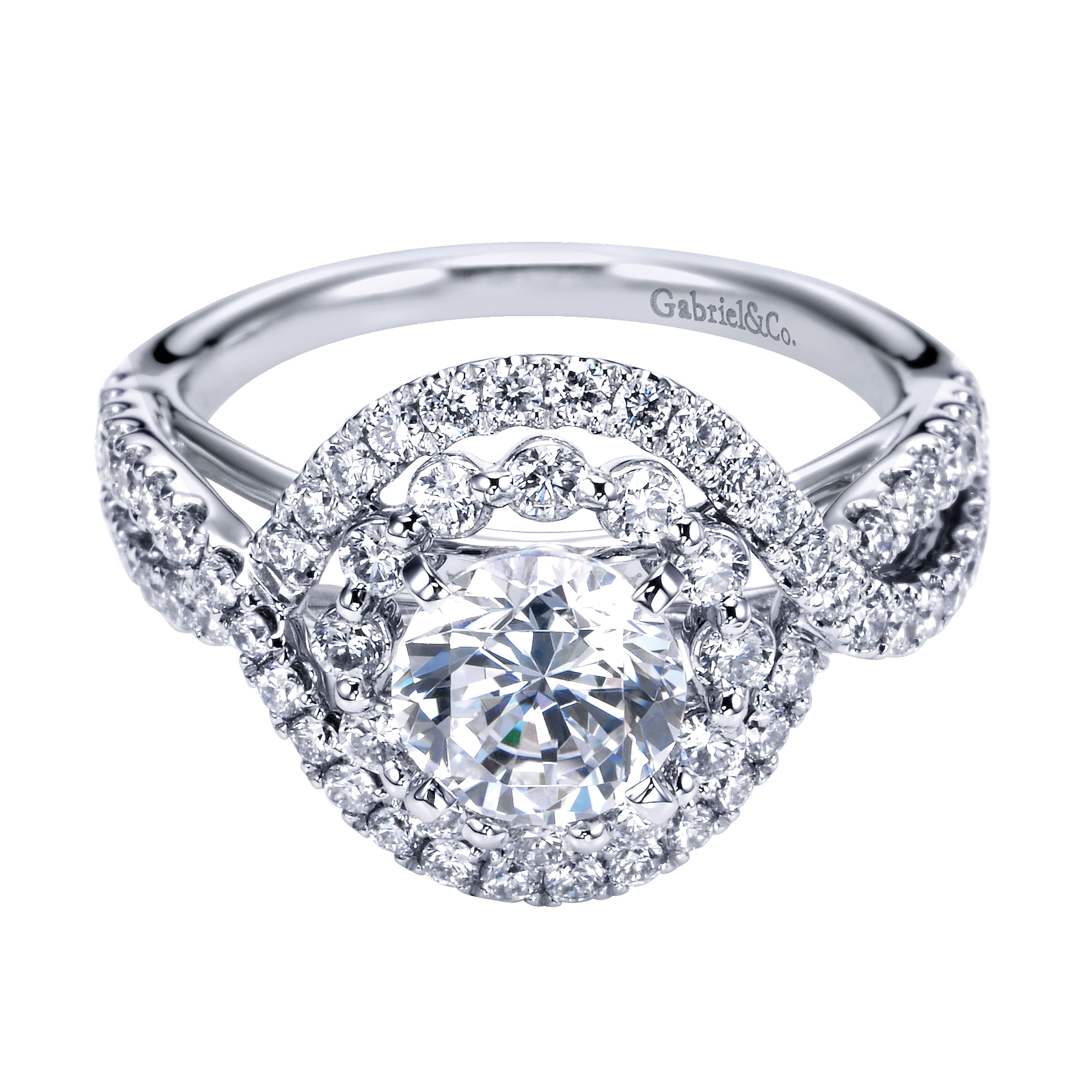 14k White Gold Diamond Double Halo 14k White Gold Diamond Double Halo