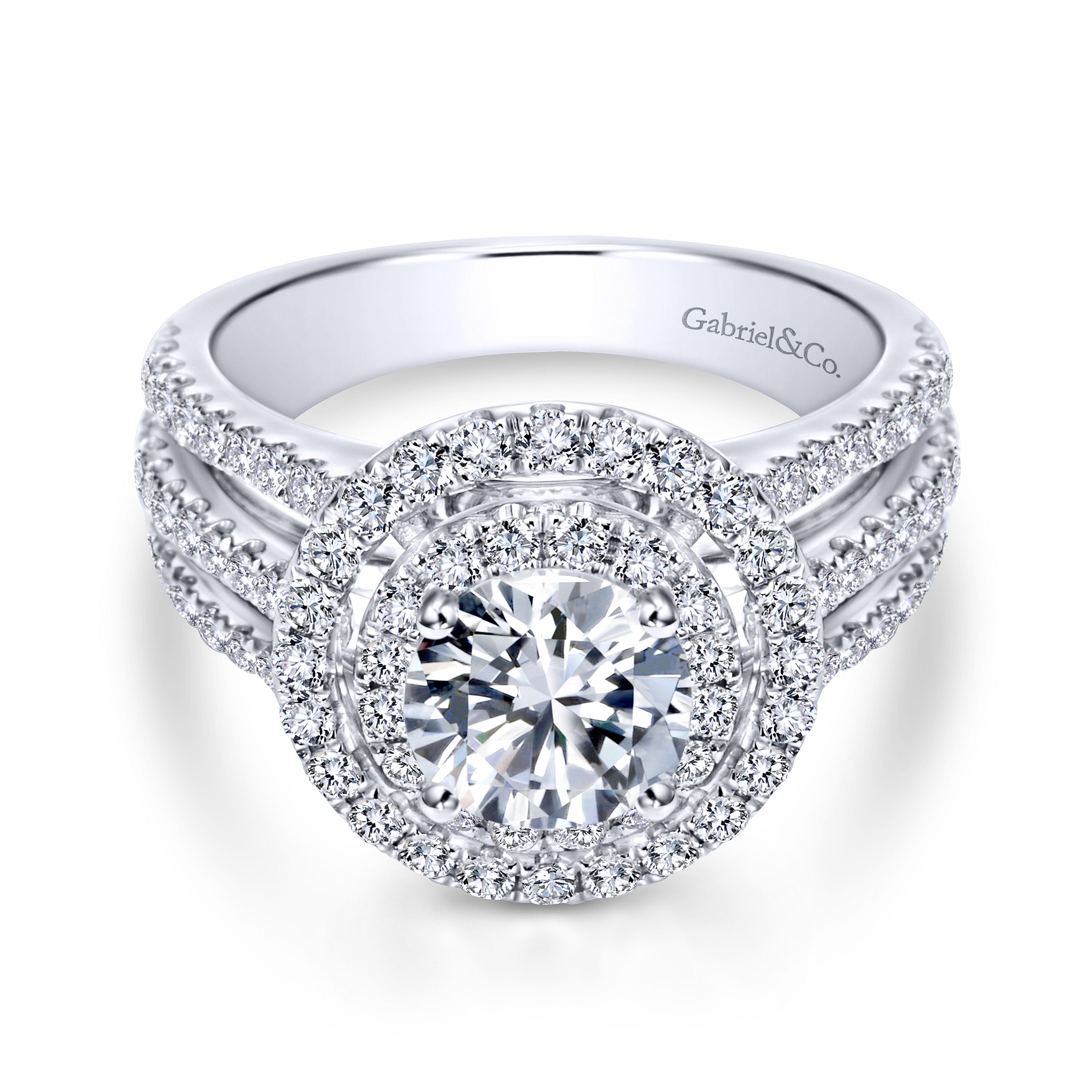14k White Gold Diamond Double Halo 14k White Gold Diamond Double Halo