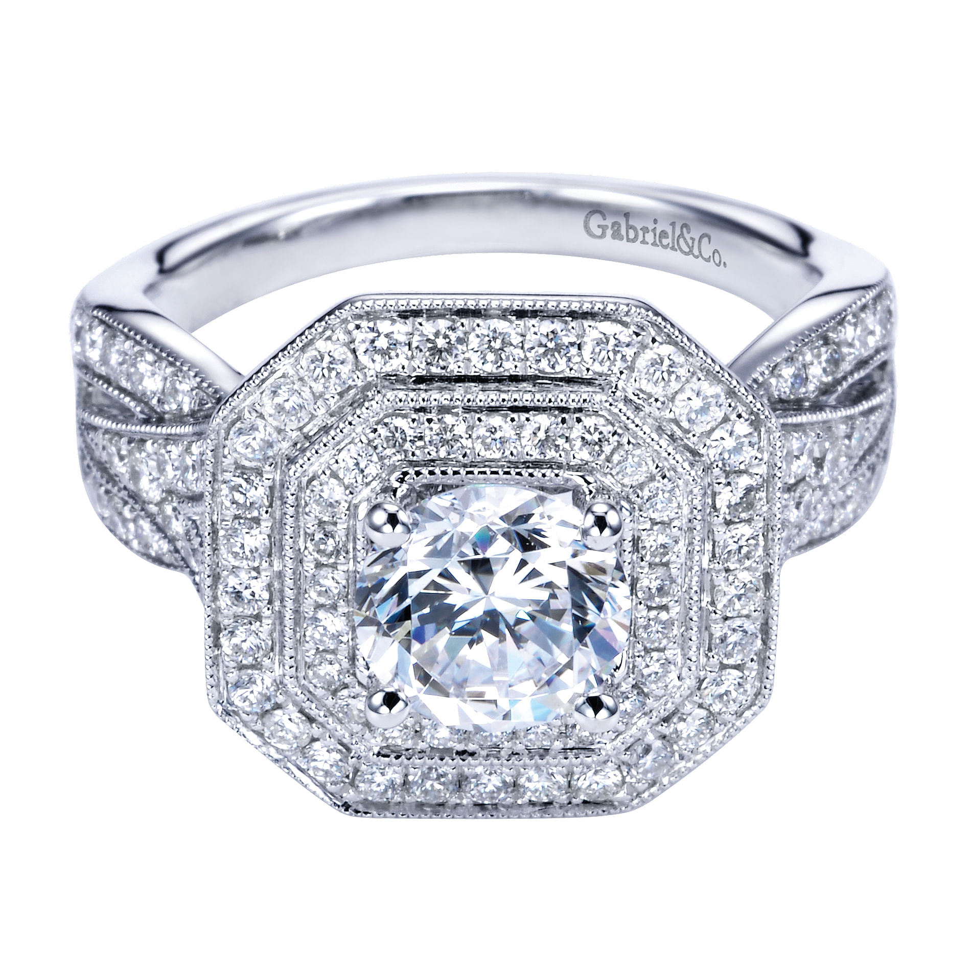 14k White Gold Diamond Double Halo 14k White Gold Diamond Double Halo