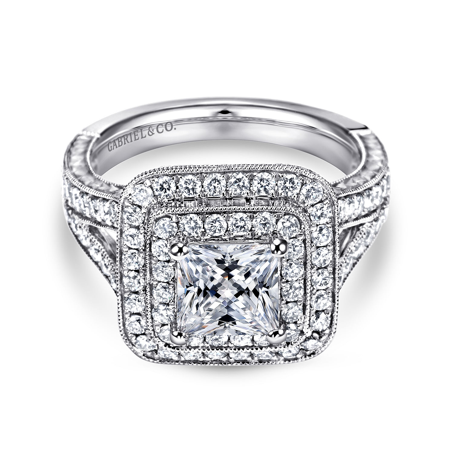 14k White Gold Diamond Double Halo 14k White Gold Diamond Double Halo