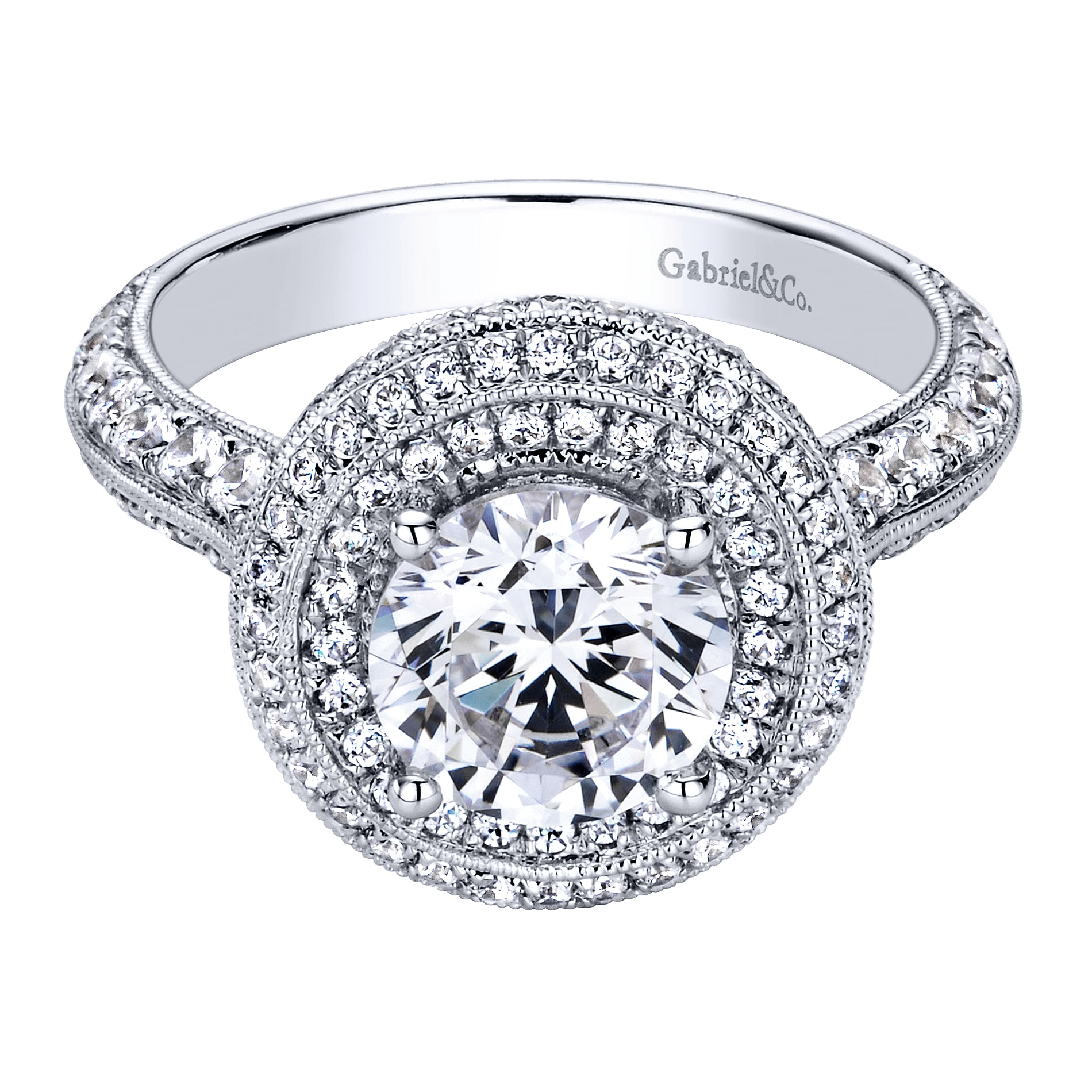 14k White Gold Diamond Double Halo 14k White Gold Diamond Double Halo