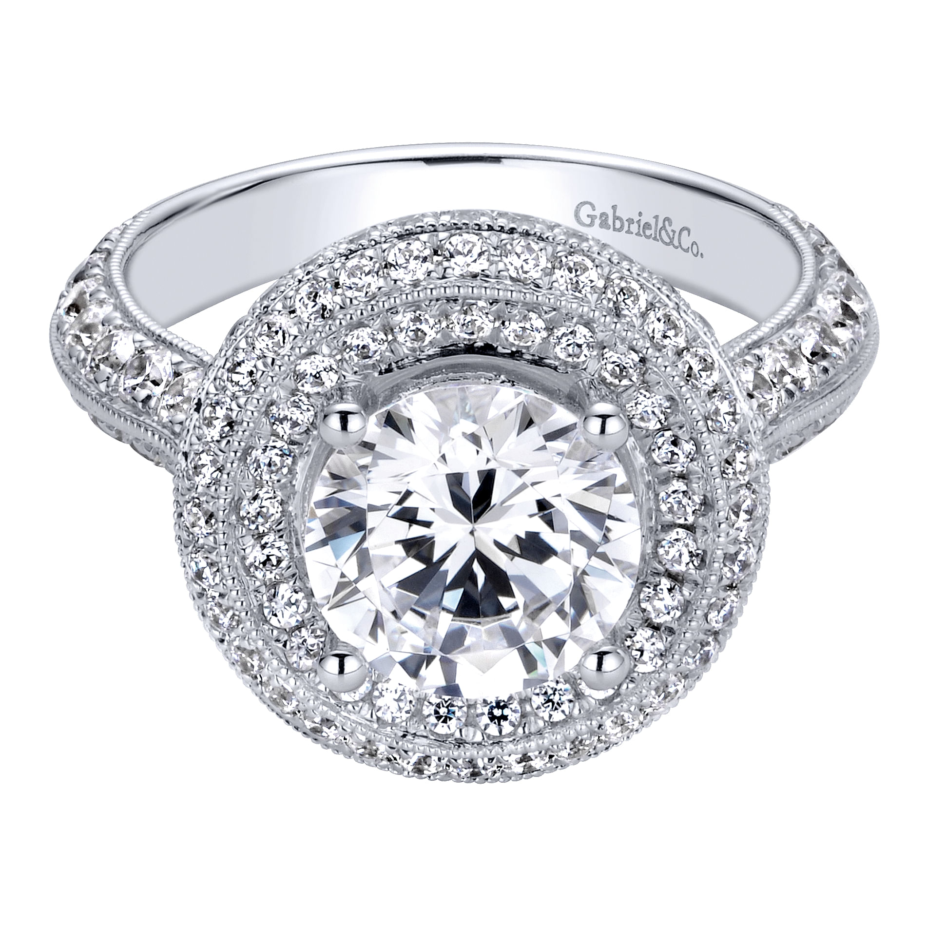 14k White Gold Diamond Double Halo 14k White Gold Diamond Double Halo