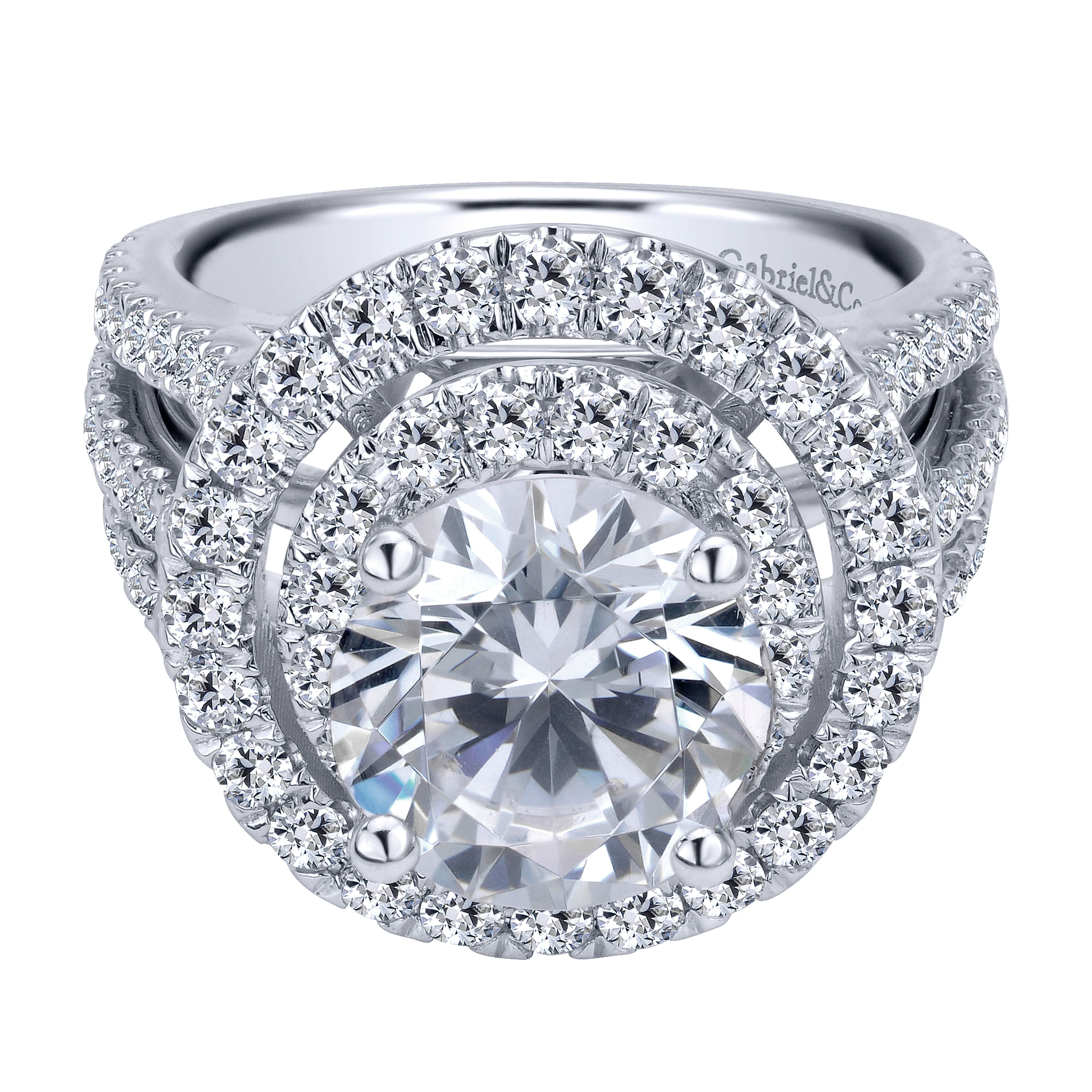 14k White Gold Diamond Double Halo 14k White Gold Diamond Double Halo
