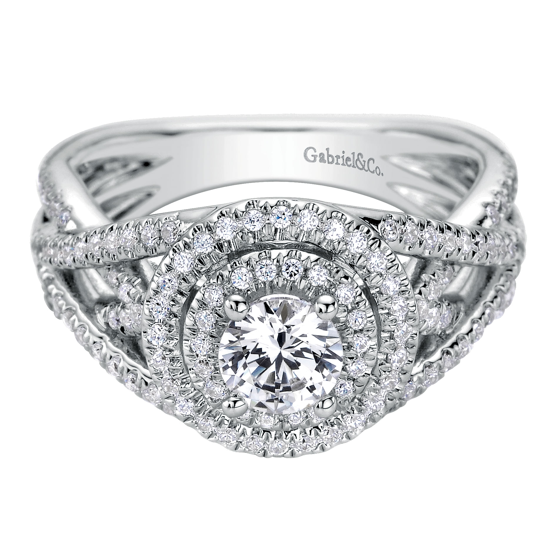 14k White Gold Diamond Double Halo 14k White Gold Diamond Double Halo