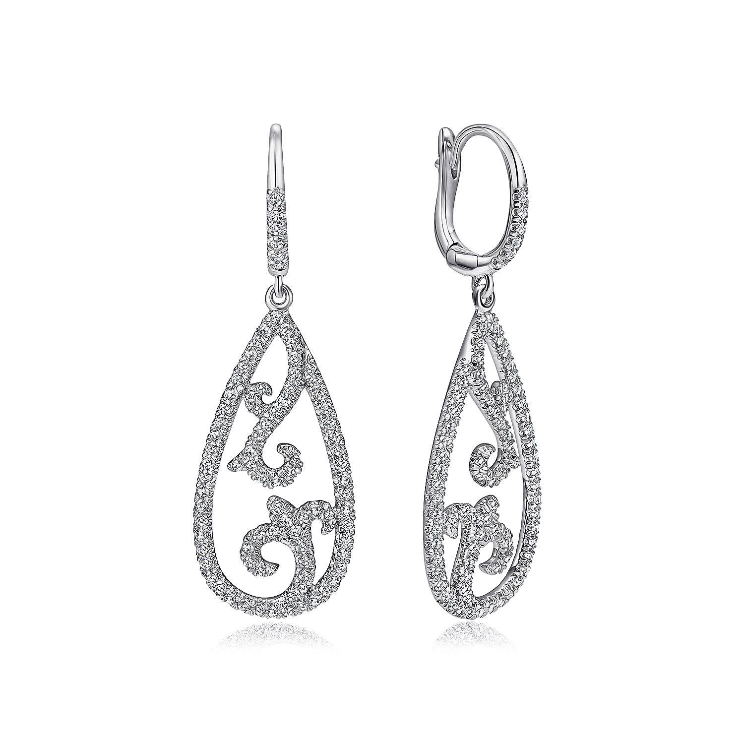 14k White Gold Diamond Drop 14k White Gold Diamond Drop