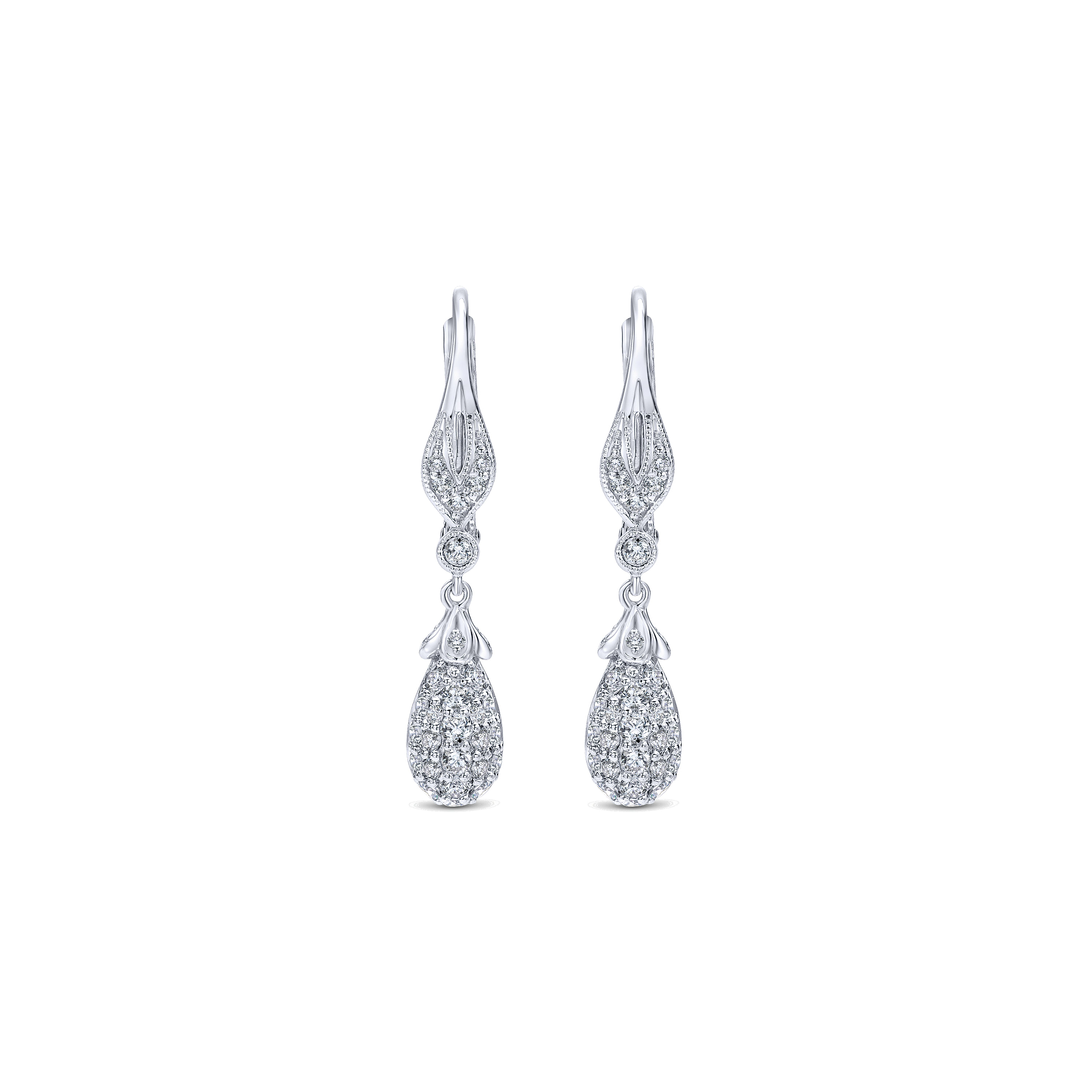 14k White Gold Diamond Drop 14k White Gold Diamond Drop