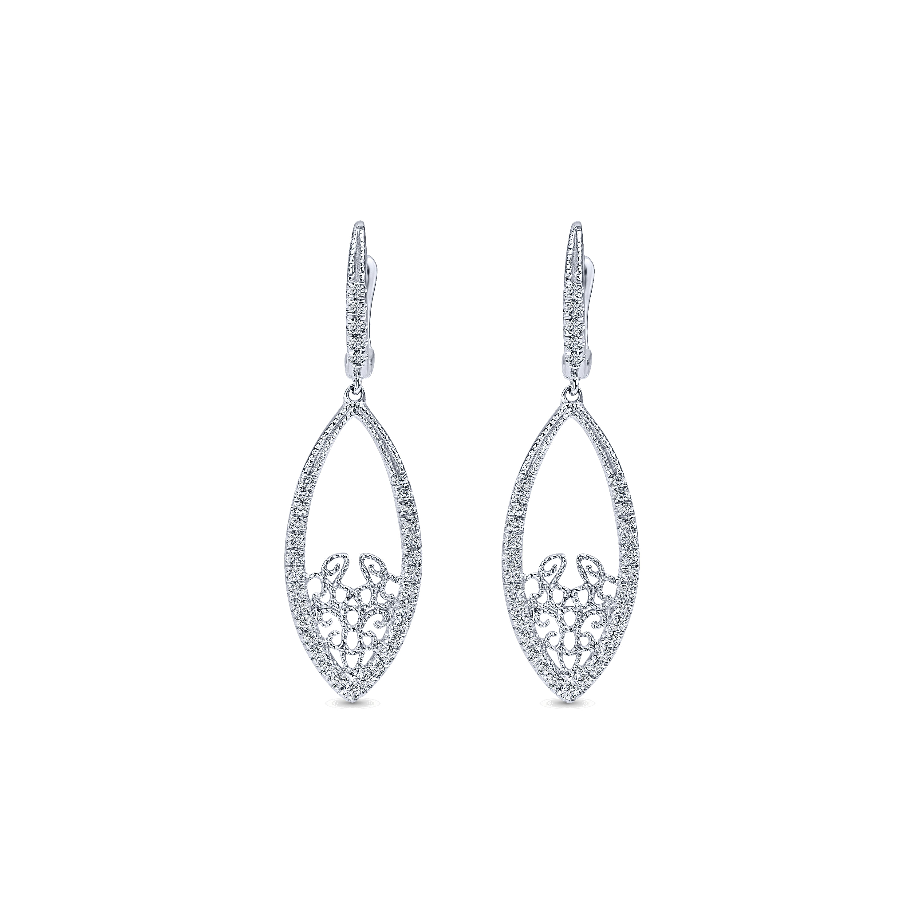 14k White Gold Diamond Drop 14k White Gold Diamond Drop