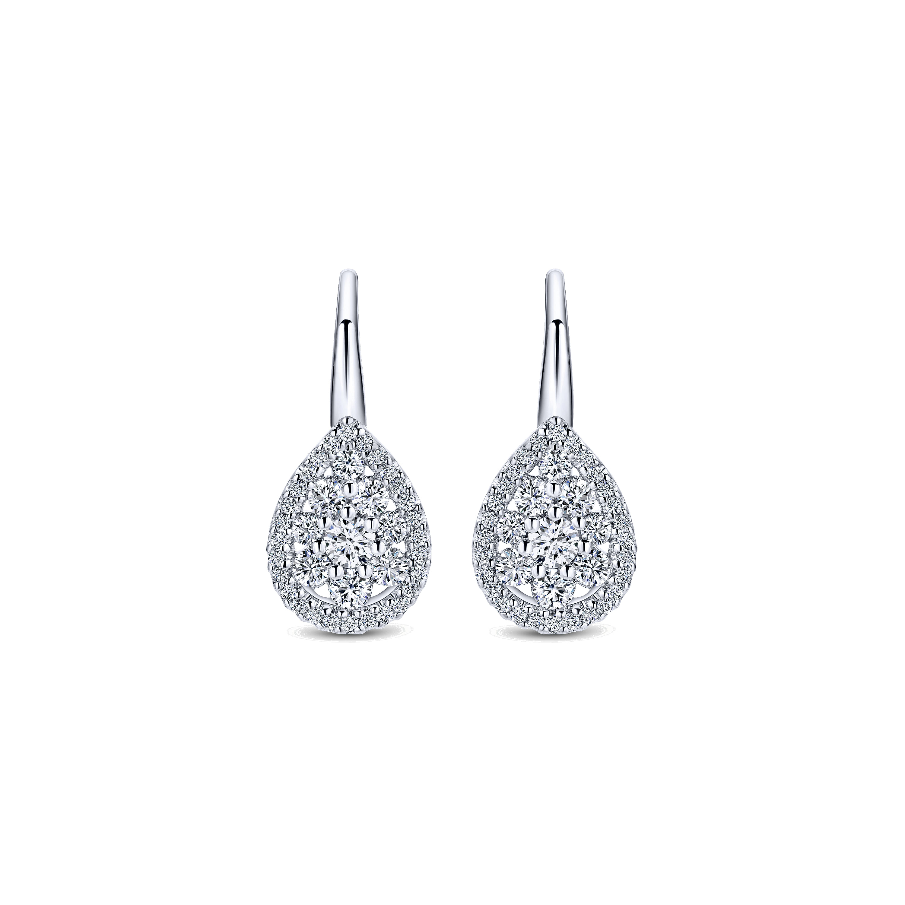 14k White Gold Diamond Drop 14k White Gold Diamond Drop