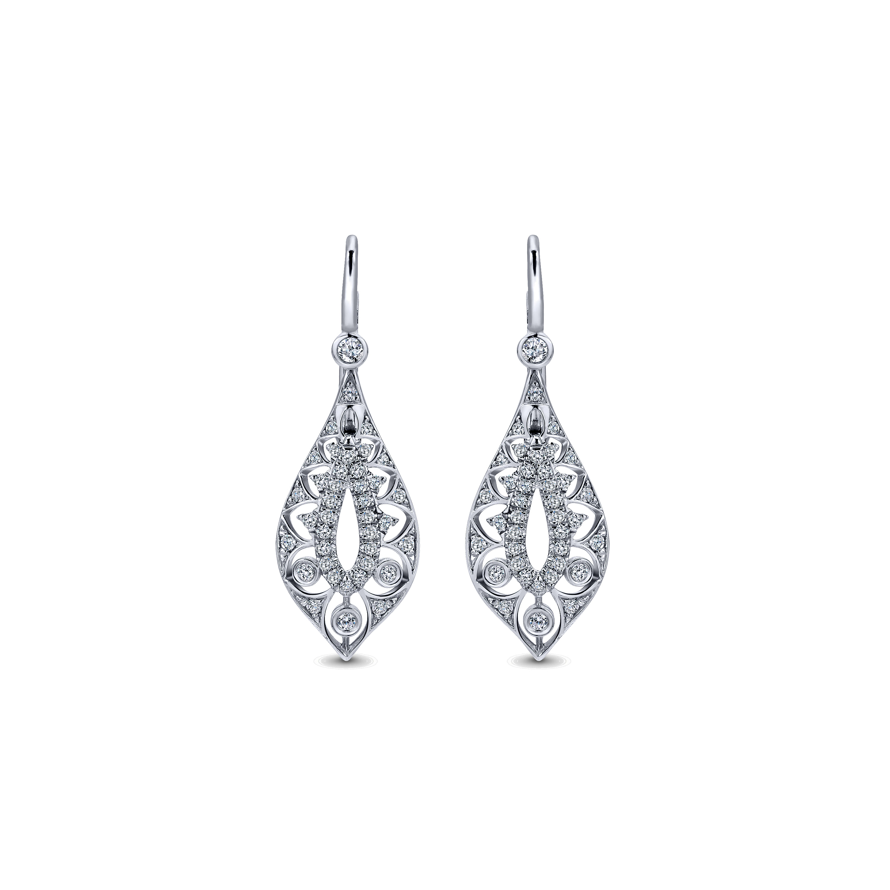 14k White Gold Diamond Drop 14k White Gold Diamond Drop