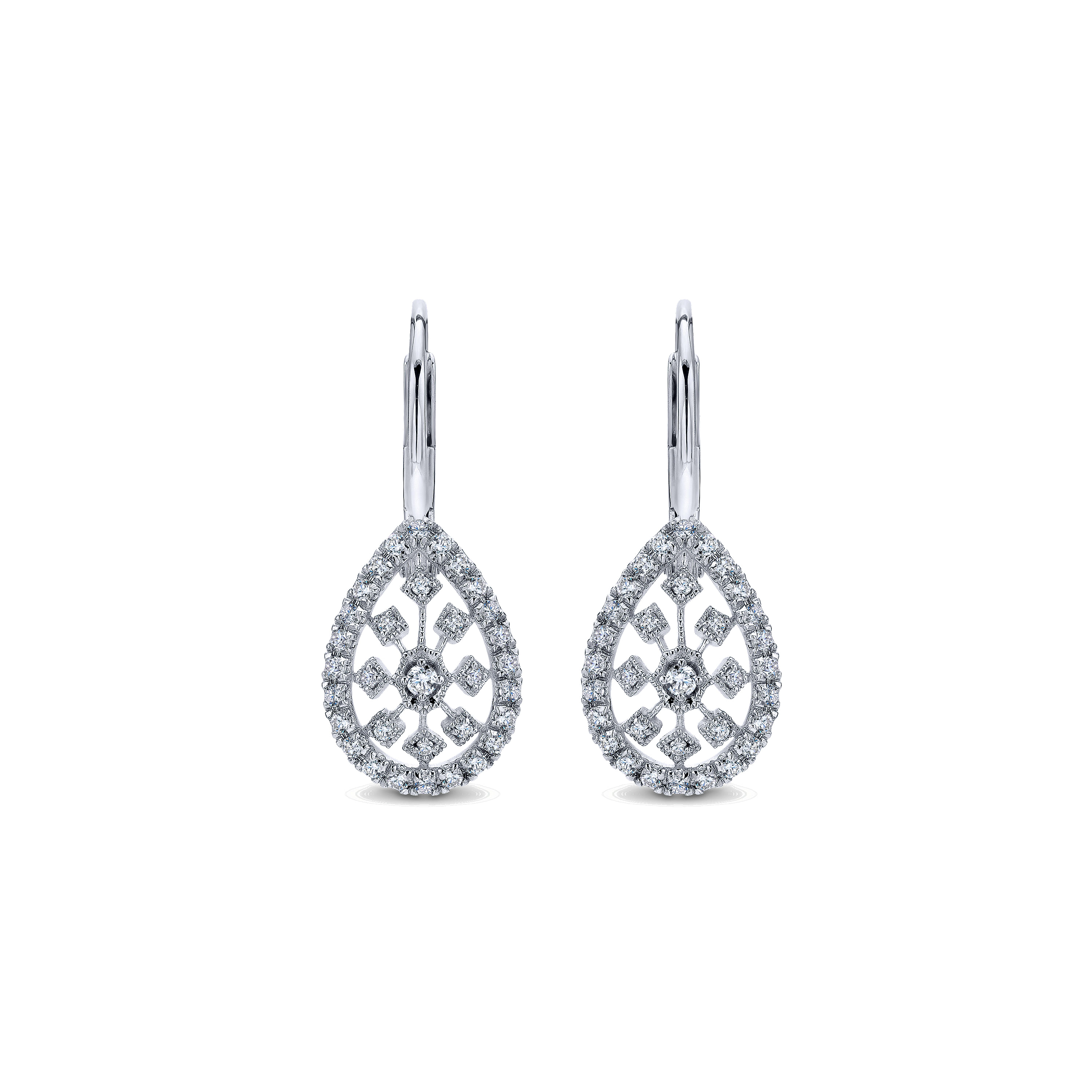 14k White Gold Diamond Drop 14k White Gold Diamond Drop