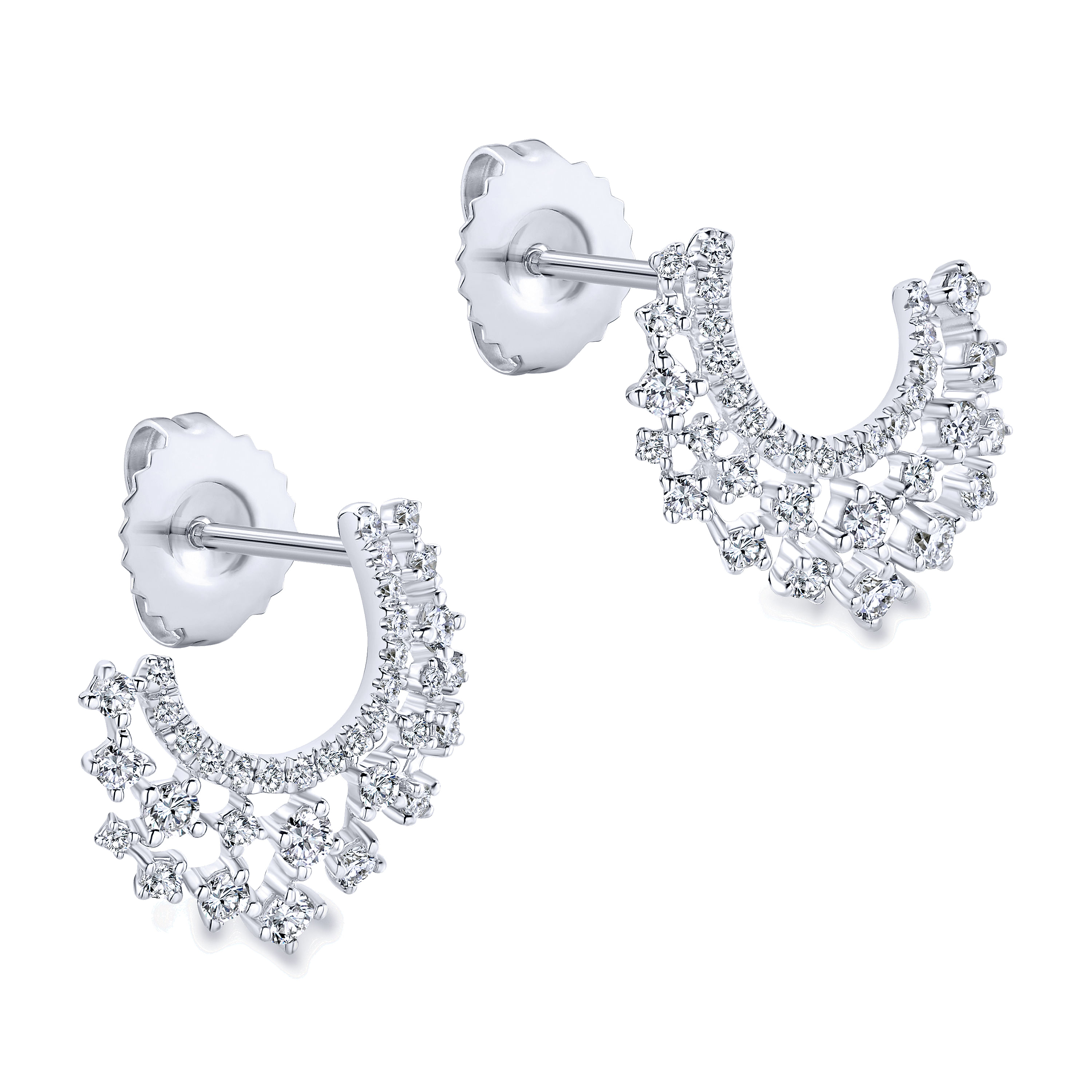 14k White Gold Diamond Drop Earrings angle 2 14k White Gold Diamond Drop Earrings angle 2