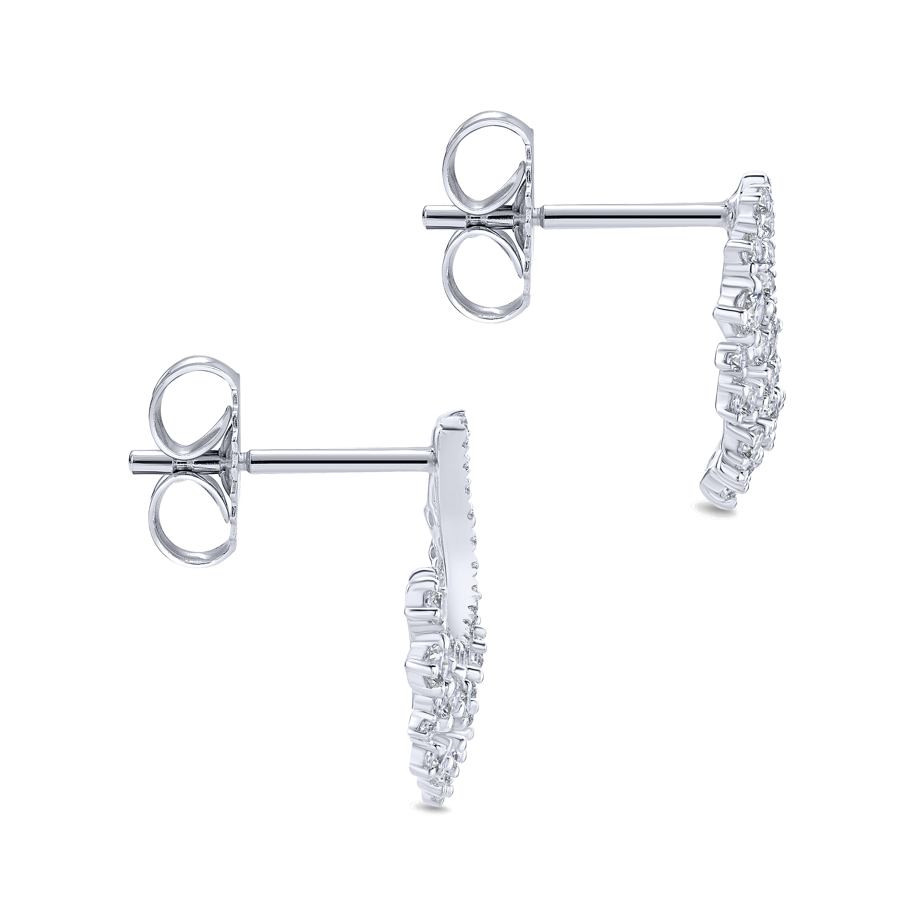 14k White Gold Diamond Drop Earrings angle 3 14k White Gold Diamond Drop Earrings angle 3