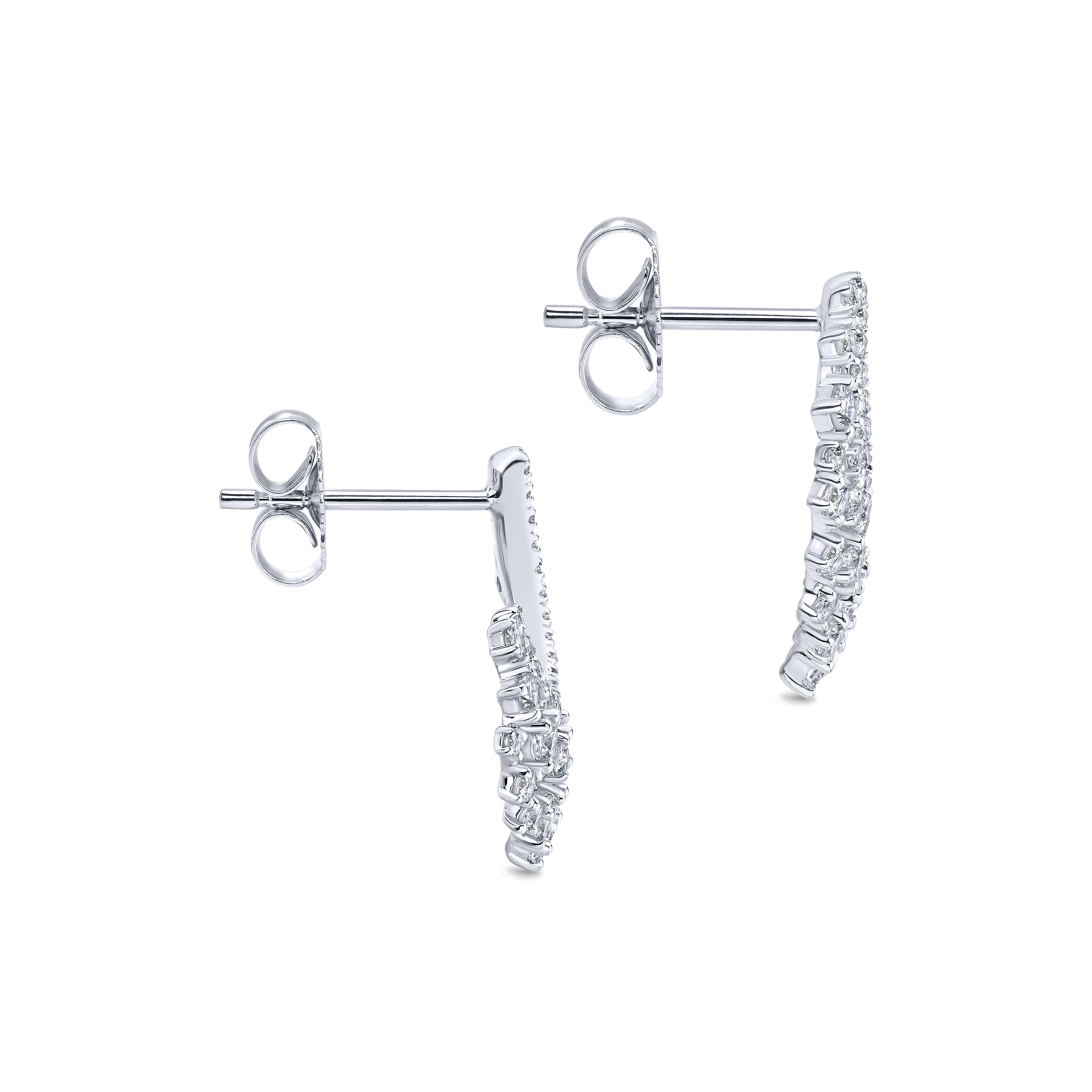 14k White Gold Diamond Drop Earrings angle 3 14k White Gold Diamond Drop Earrings angle 3