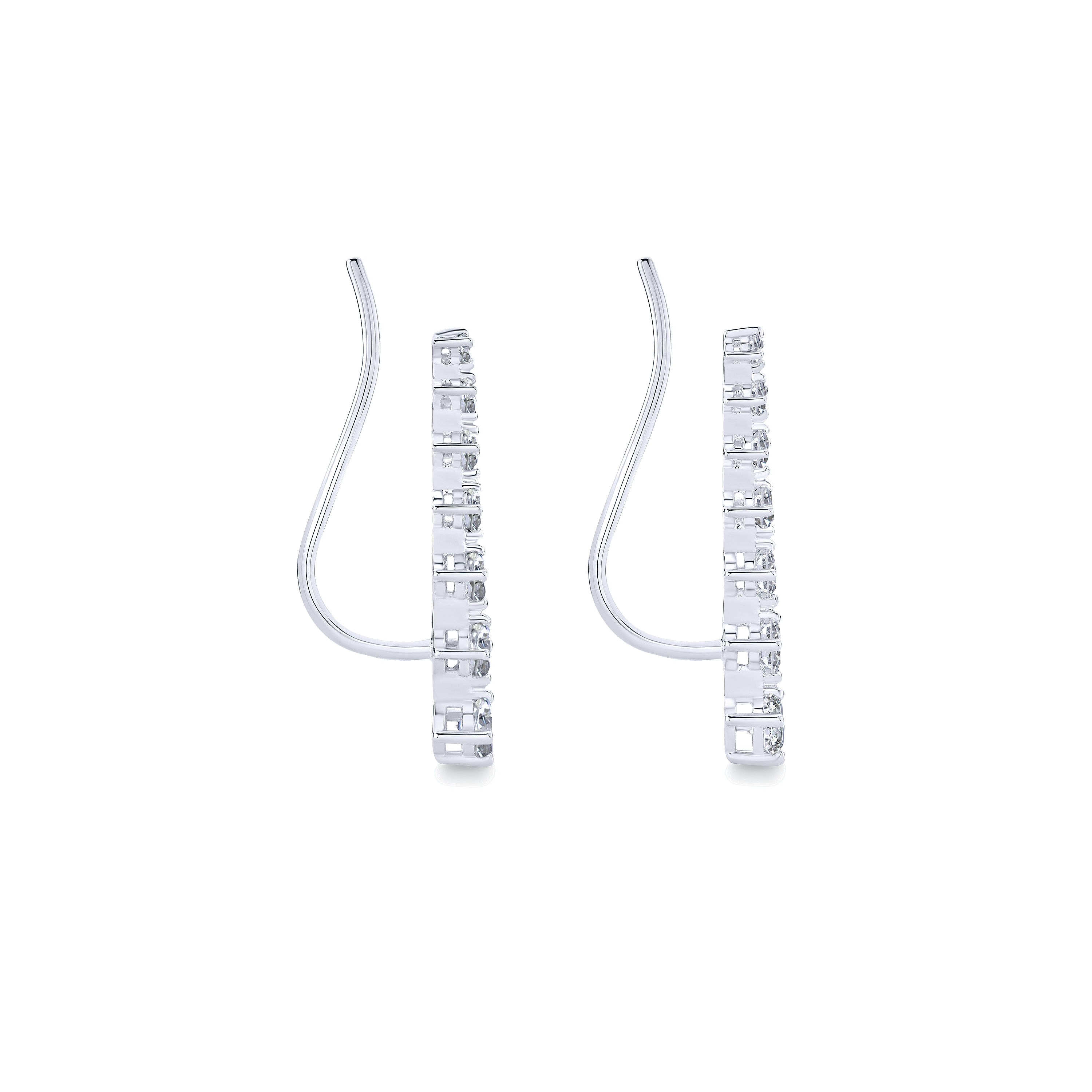 14k White Gold Diamond Earcuffs Earrings angle 3 14k White Gold Diamond Earcuffs Earrings angle 3