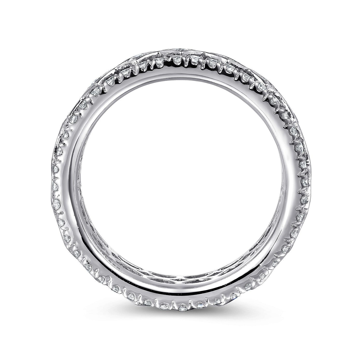 14k White Gold Diamond Eternity Anniversary Band angle 2 14k White Gold Diamond Eternity Anniversary Band angle 2