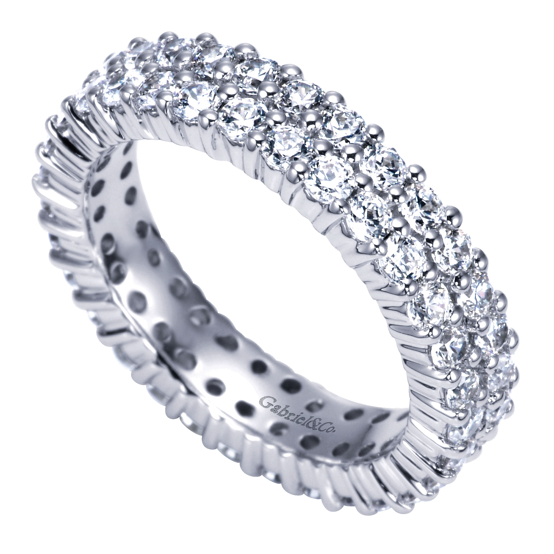 14k White Gold Diamond Eternity Band Anniversary Band angle 3 14k White Gold Diamond Eternity Band Anniversary Band angle 3
