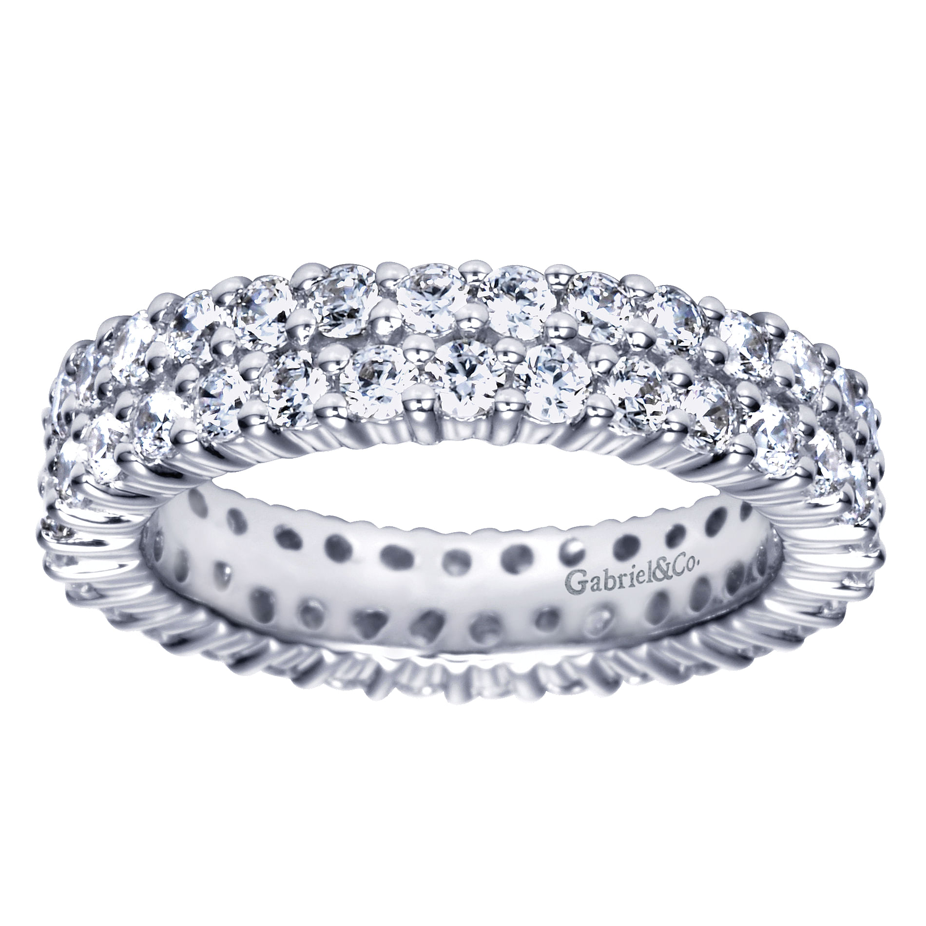 14k White Gold Diamond Eternity Band Anniversary Band angle 5 14k White Gold Diamond Eternity Band Anniversary Band angle 5