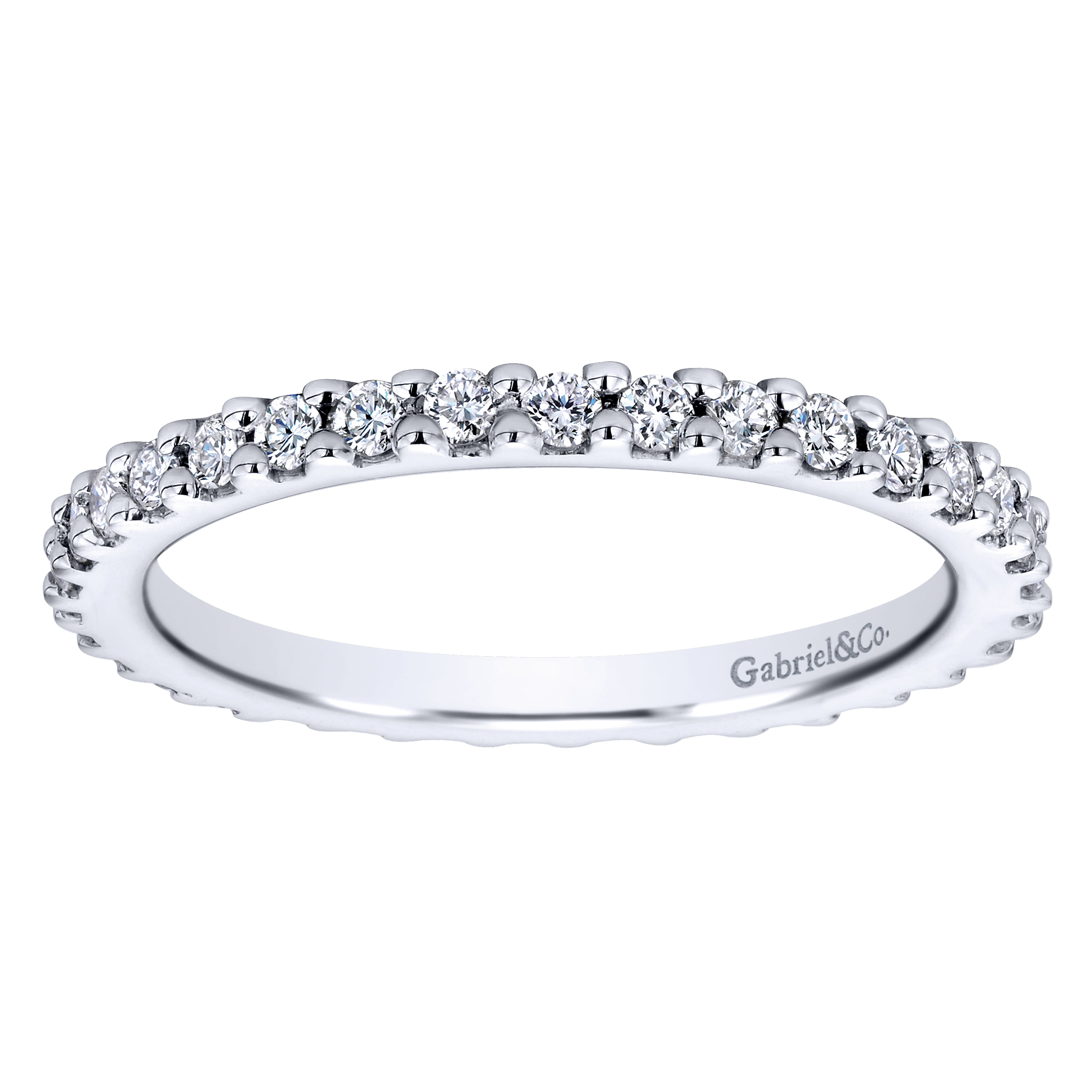 14k White Gold Diamond Eternity Band Anniversary Band angle 5 14k White Gold Diamond Eternity Band Anniversary Band angle 5