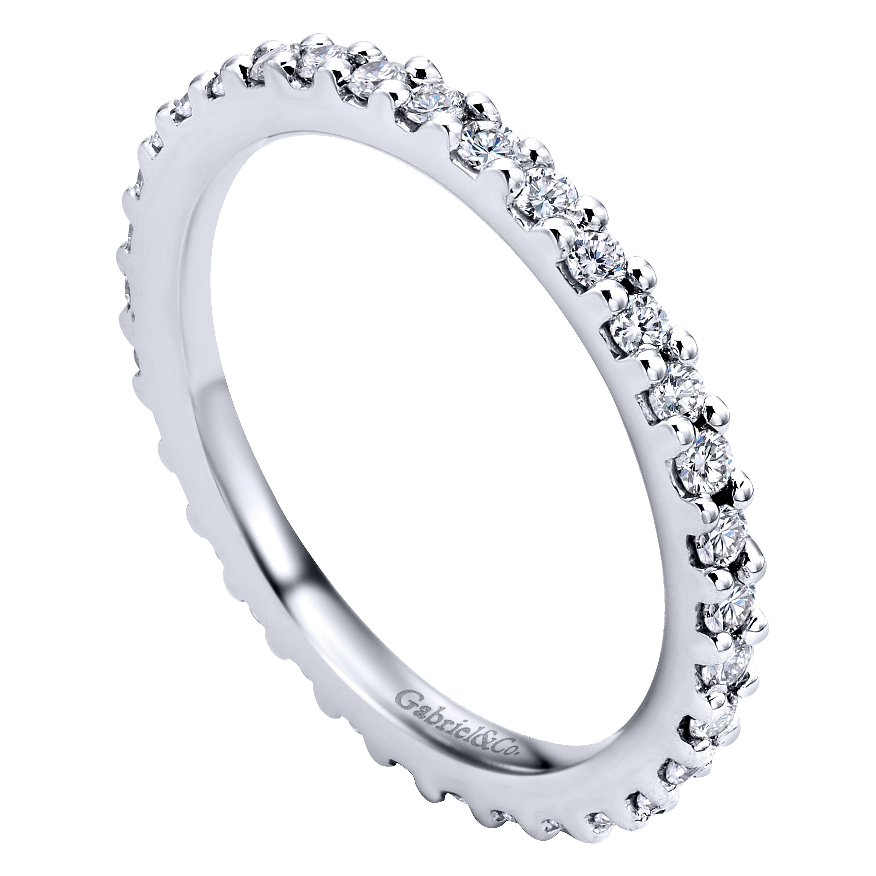 14k White Gold Diamond Eternity Band Anniversary Band angle 3 14k White Gold Diamond Eternity Band Anniversary Band angle 3